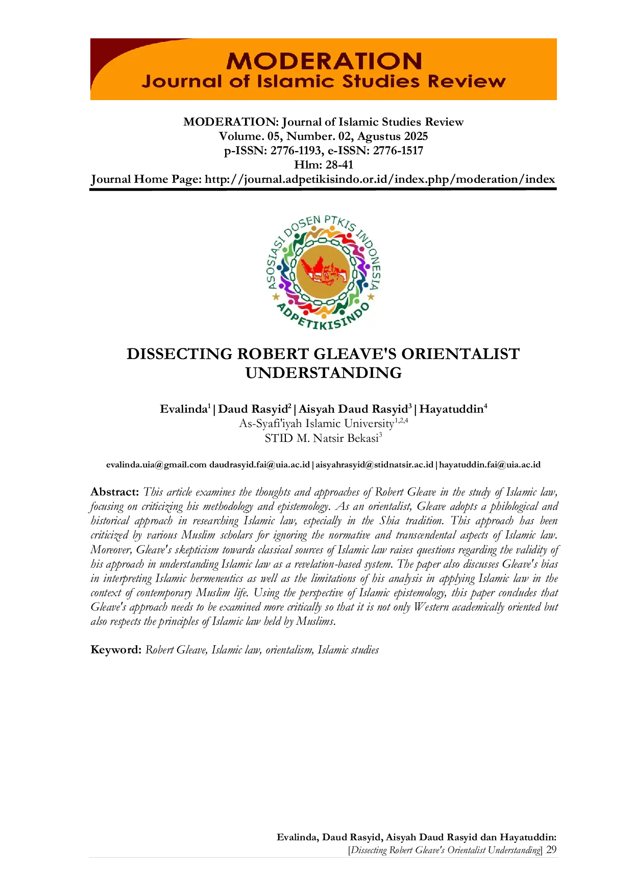 JURIS Dissecting Robert Gleave s Orientalist Understanding