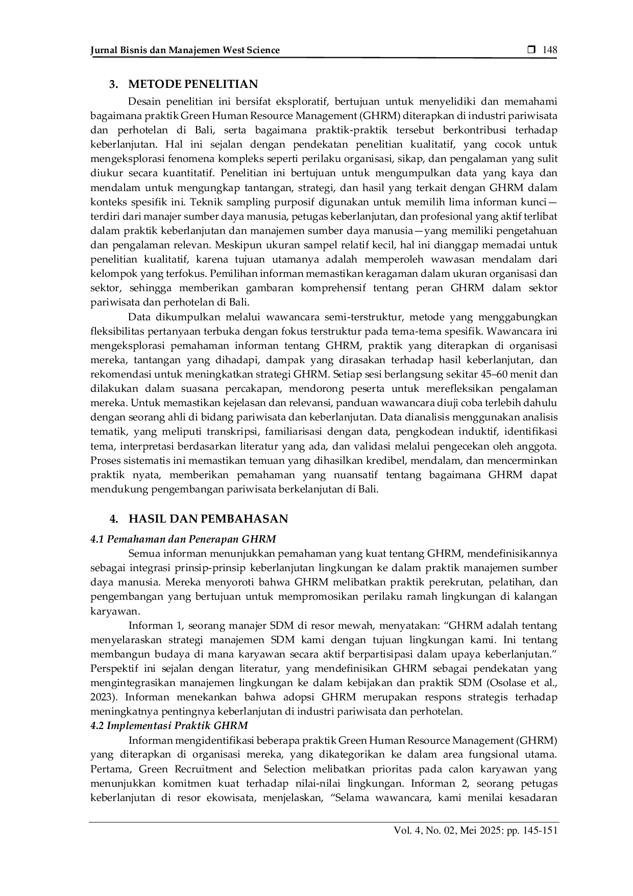 JURIS Peran Green Human Resource Management GHRM dalam Mendorong Keberlanjutan Industri Pariwisata dan Perhotelan di Bali