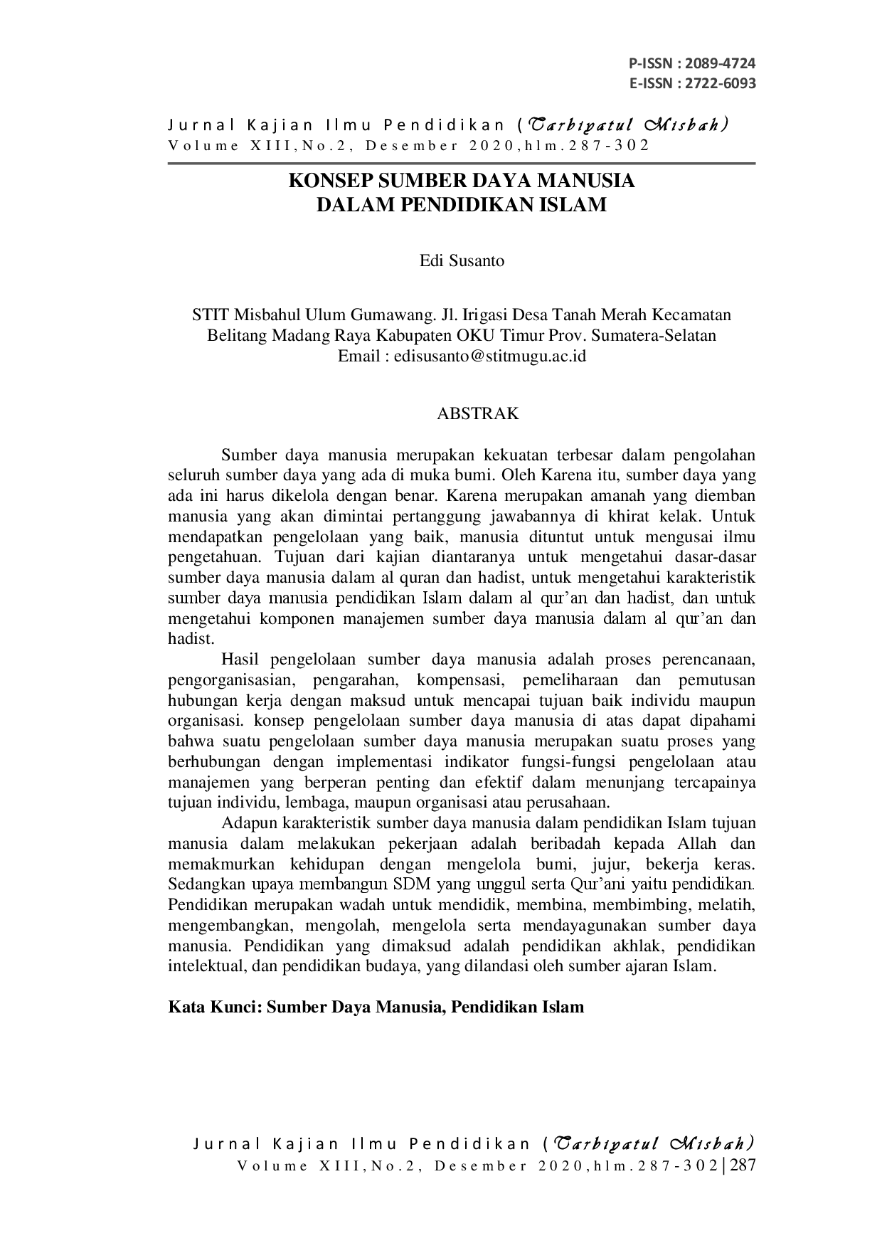 juris Konsep Sumber Daya Manusia Dalam Pendidikan Islam