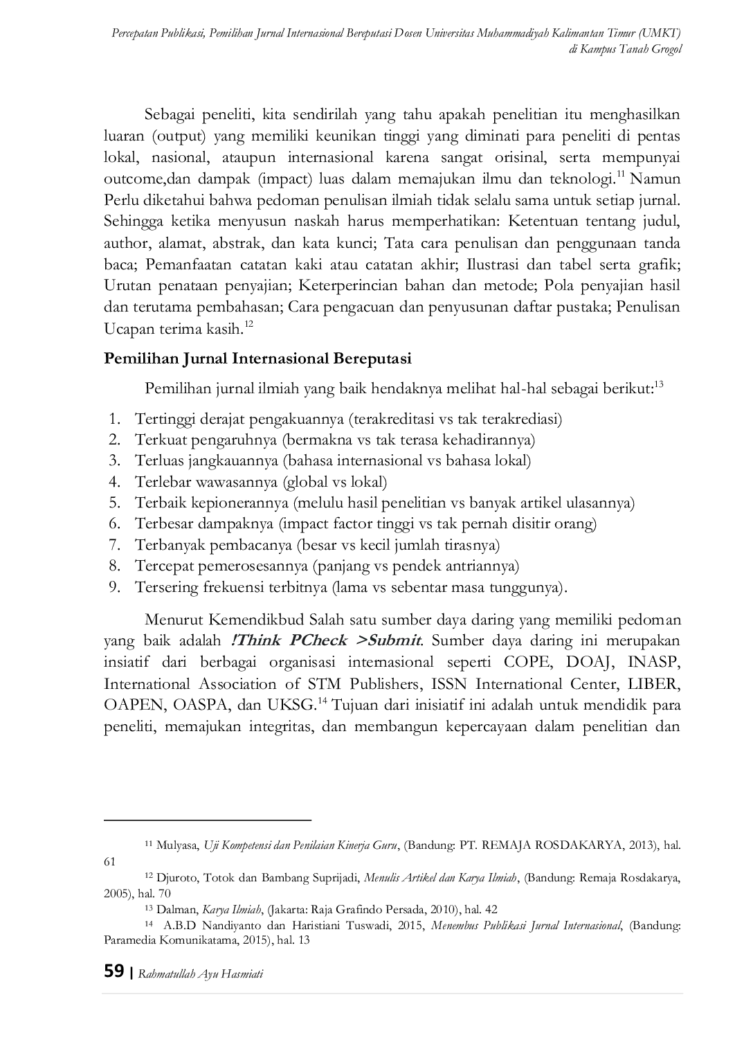 JURIS Percepatan Publikasi dan Pemilihan Jurnal Internasional Bereputasi Dosen Universitas Muhammadiyah Kalimantan Timur UMKT di Kampus Tanah Grogot