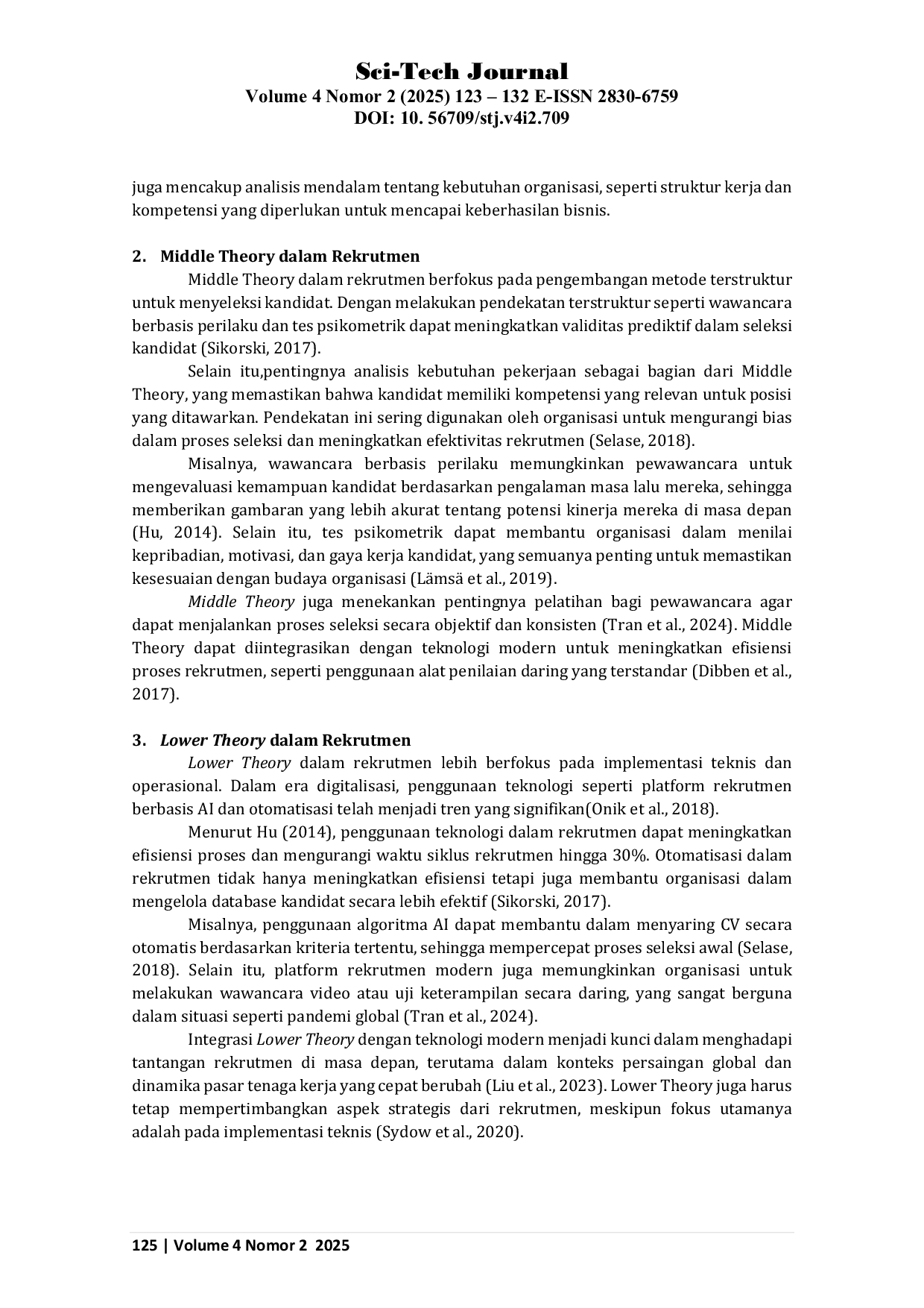 JURIS Penerapan Ground Theory Middle Theory dan Lower Theory dalam Proses Rekrutmen Studi Literatur