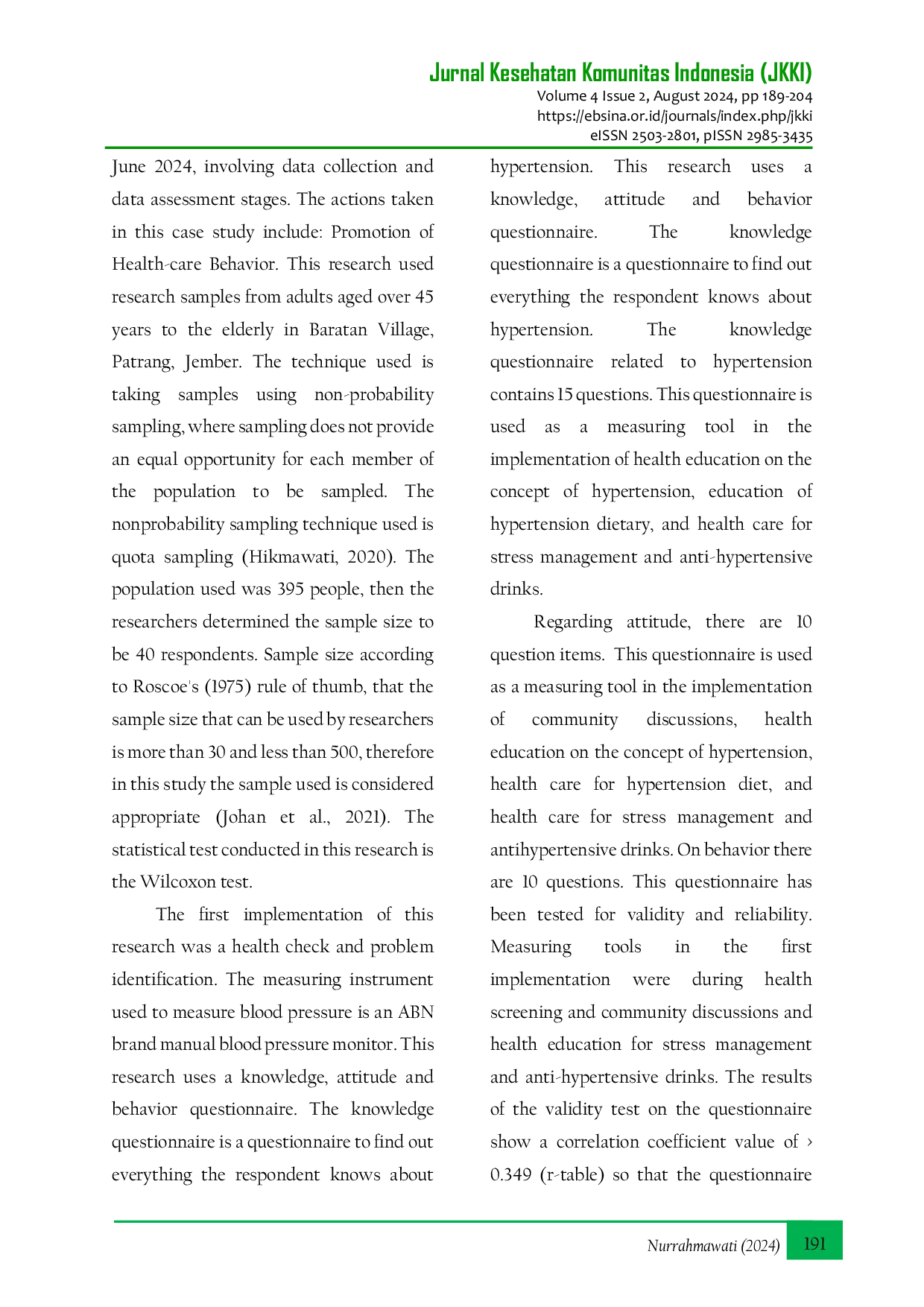 JURIS Community Nursing Care Unhealthy Lifestyle as A Risk Factor of Hypertension in Older Adults in Rural Areas