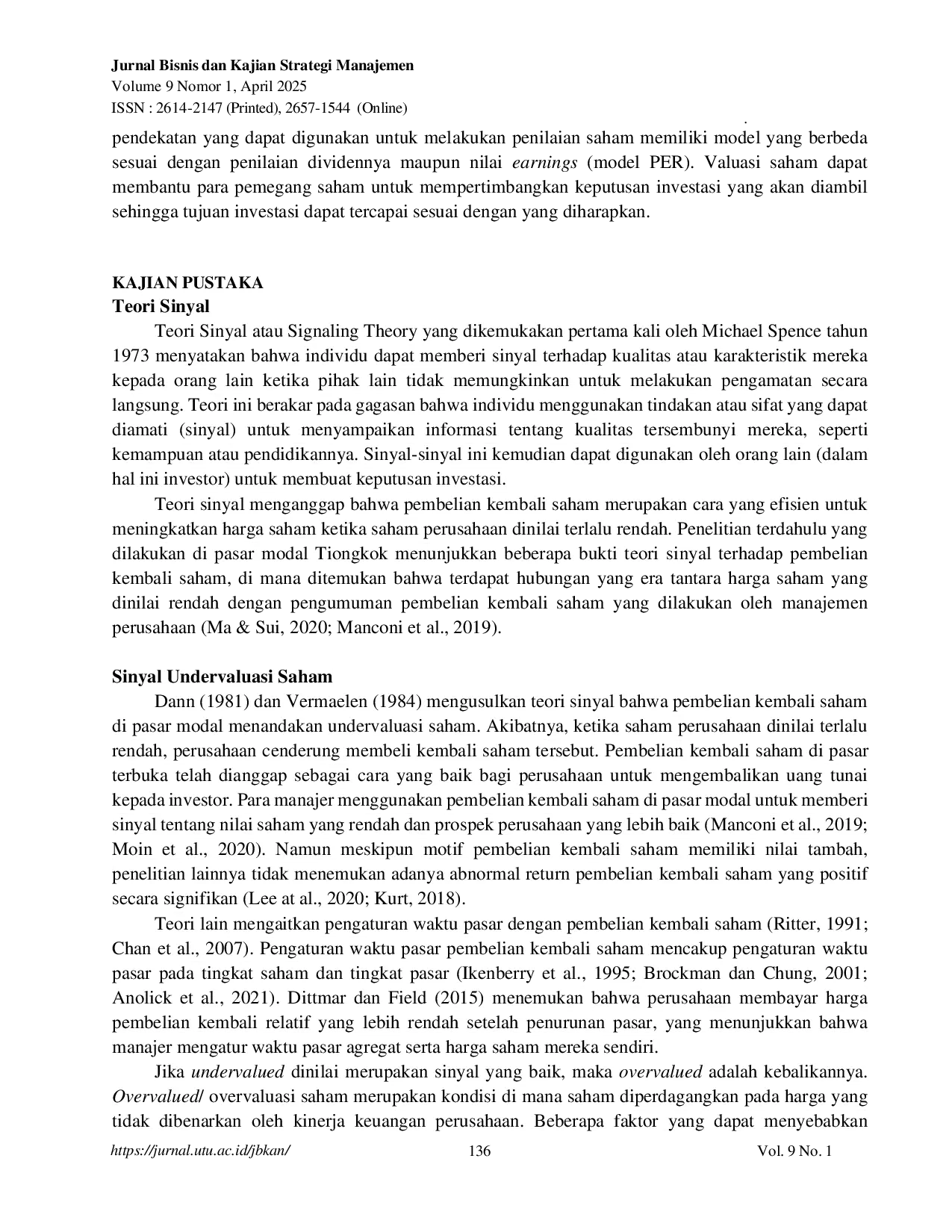 JURIS Analisis Valuasi Saham Menggunakan Metode Price Earning Ratio Per Untuk Pengambilan Keputusan Investasi