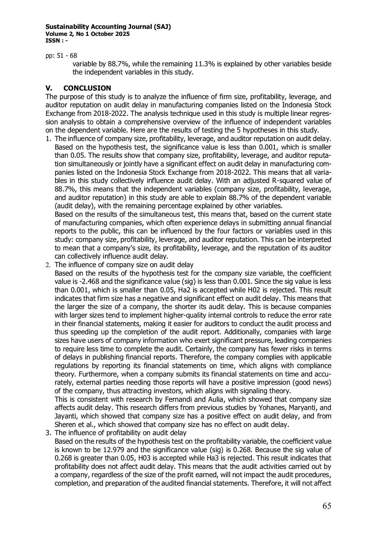 JURIS Audit Delay in Indonesian Manufacturing Firms The Role of Firm Characteristics and Auditor Reputation