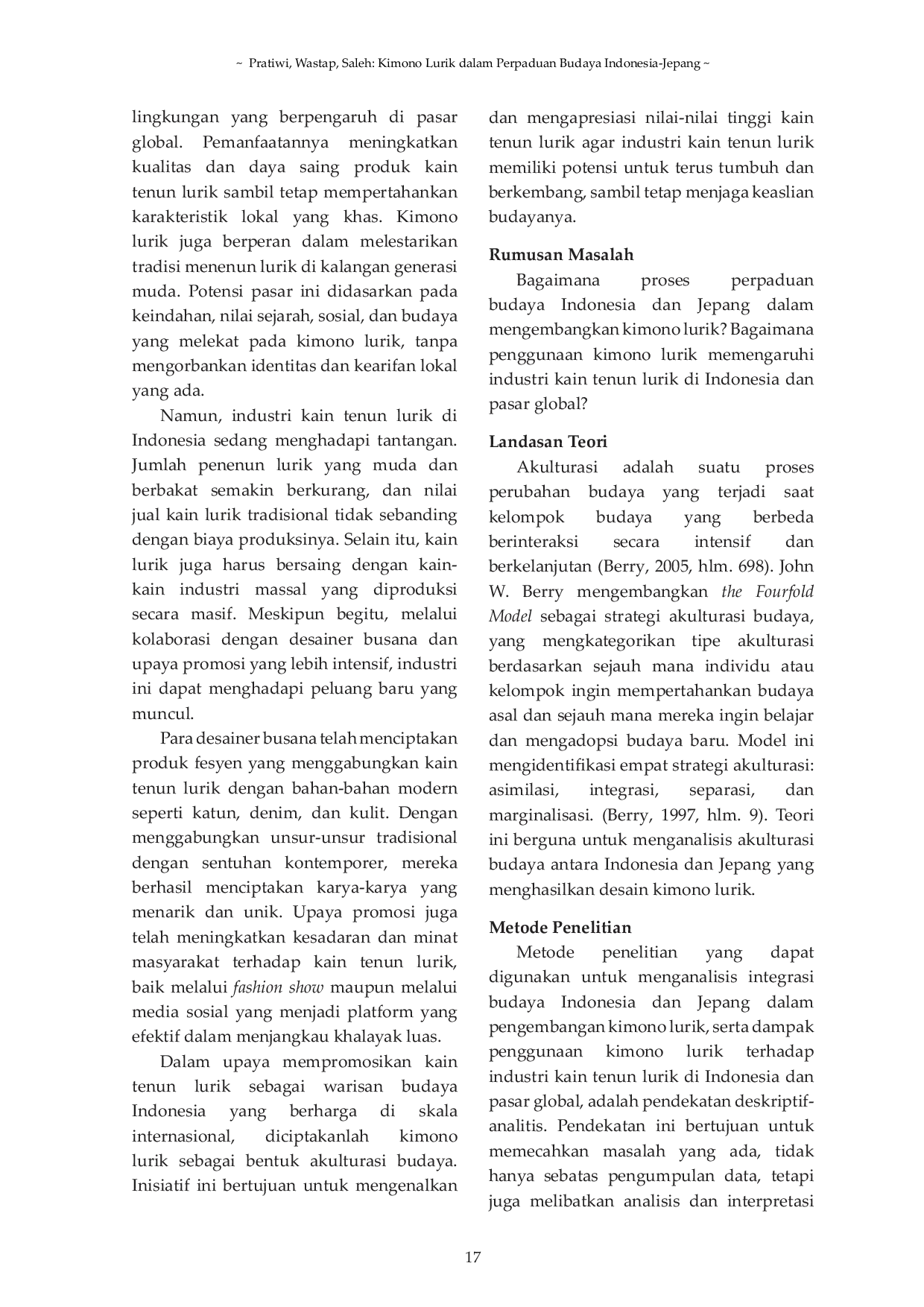 JURIS Kimono Lurik dalam Perpaduan Budaya Indonesia Jepang