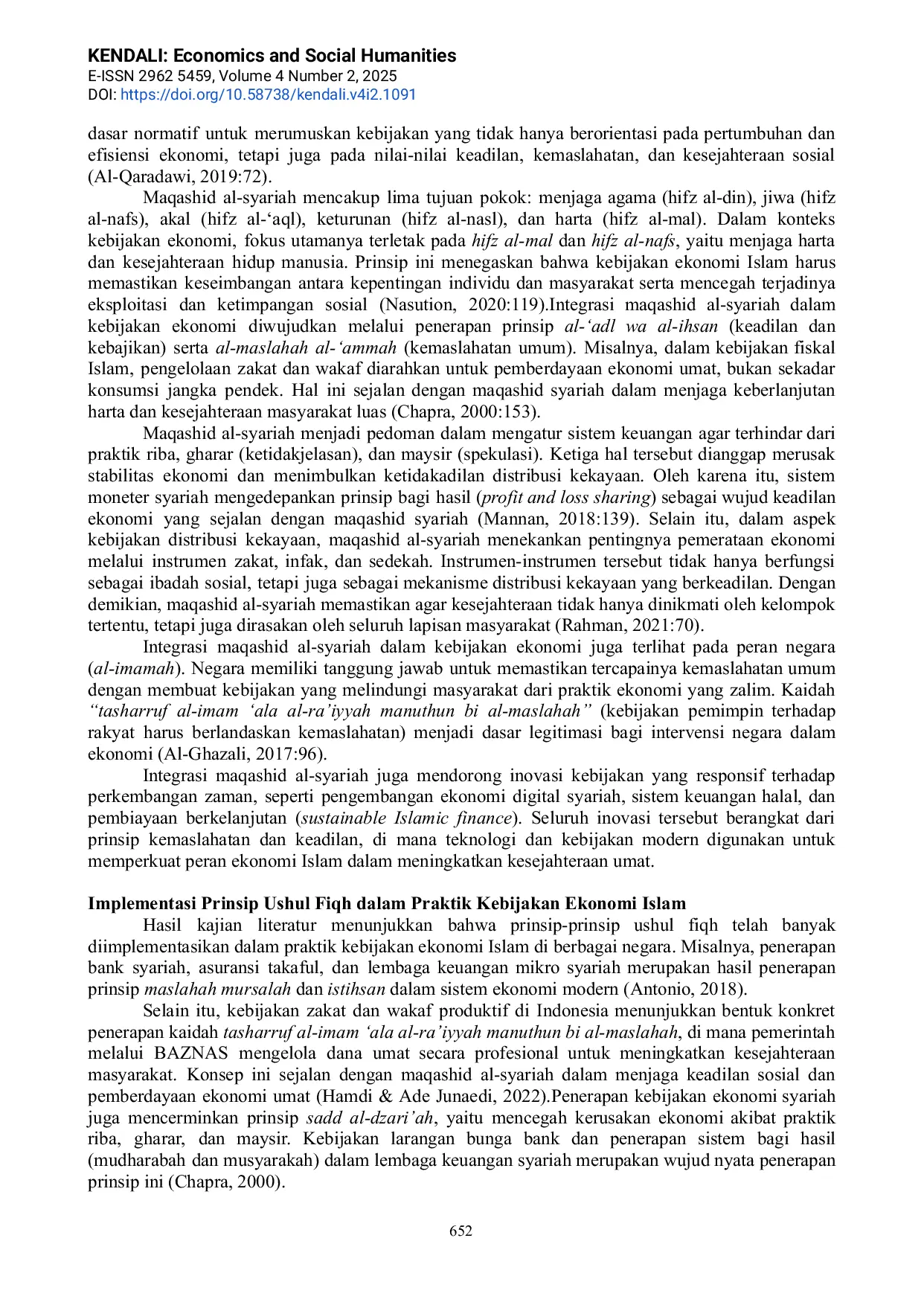 JURIS Kontribusi Ushul Fiqh Terhadap Pembentukan Kebijakan Ekonomi Perspektif Ekonomi Islam