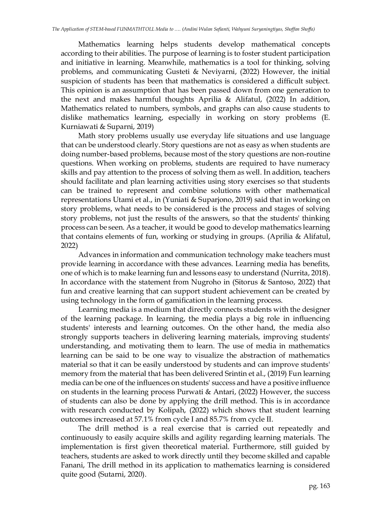 JURIS Application of STEM based FUNMATHTOLL Media to Critical Thinking Collaboration