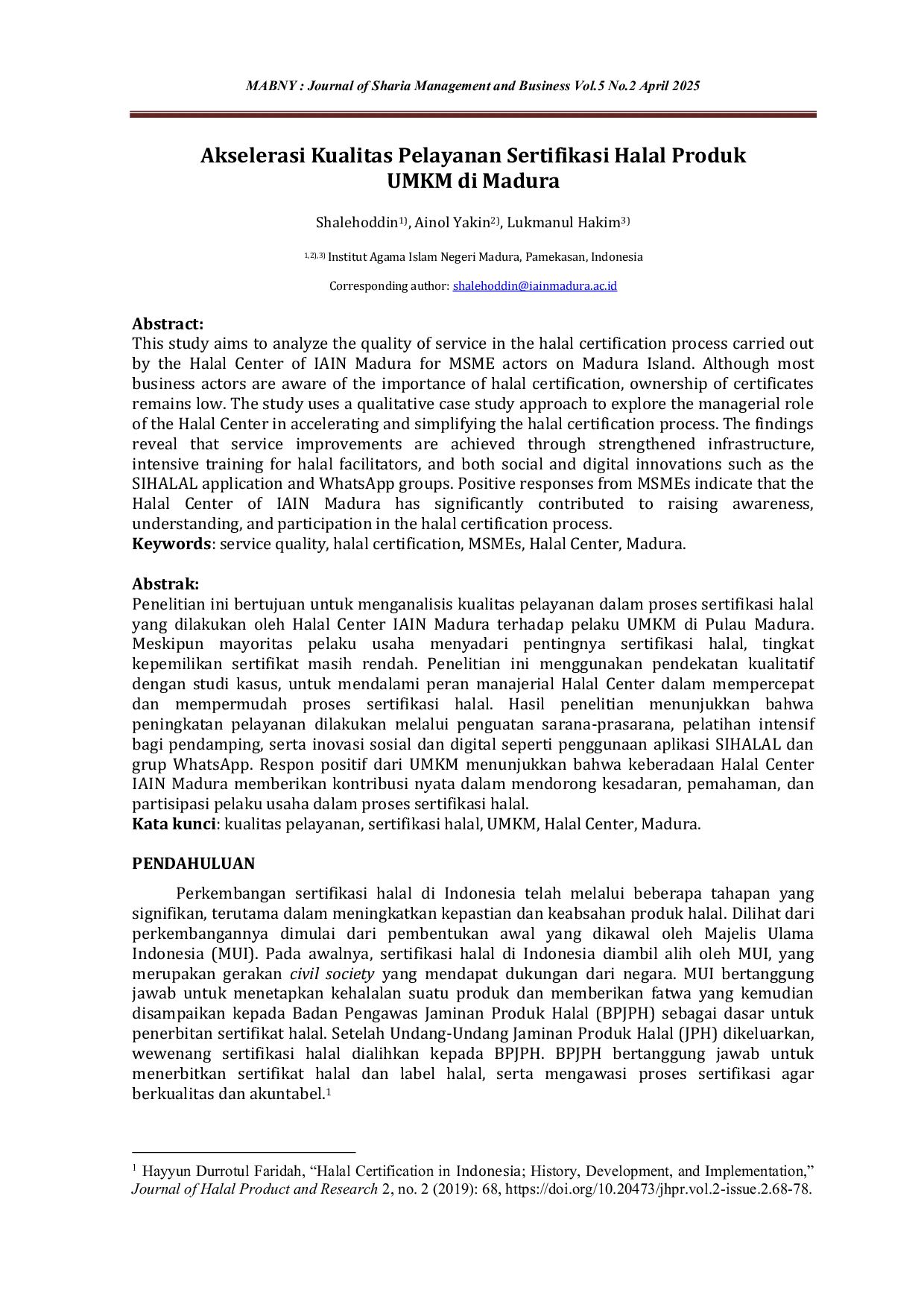 JURIS Akselerasi Kualitas Pelayanan Sertifikasi Halal Produk UMKM di Madura