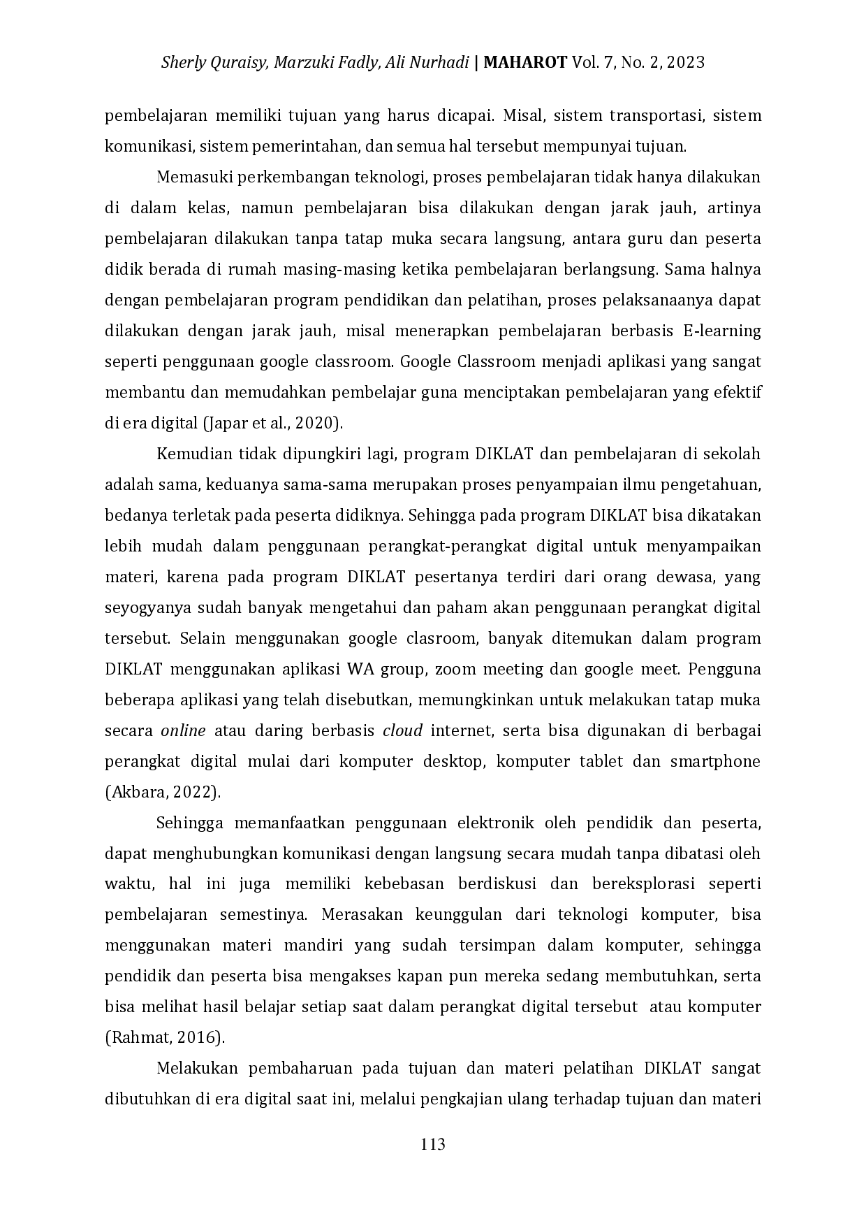 JURIS Development of Islamic Education Teacher Through Reactualization of Objectives and Materials in Training Programs in Digital Age