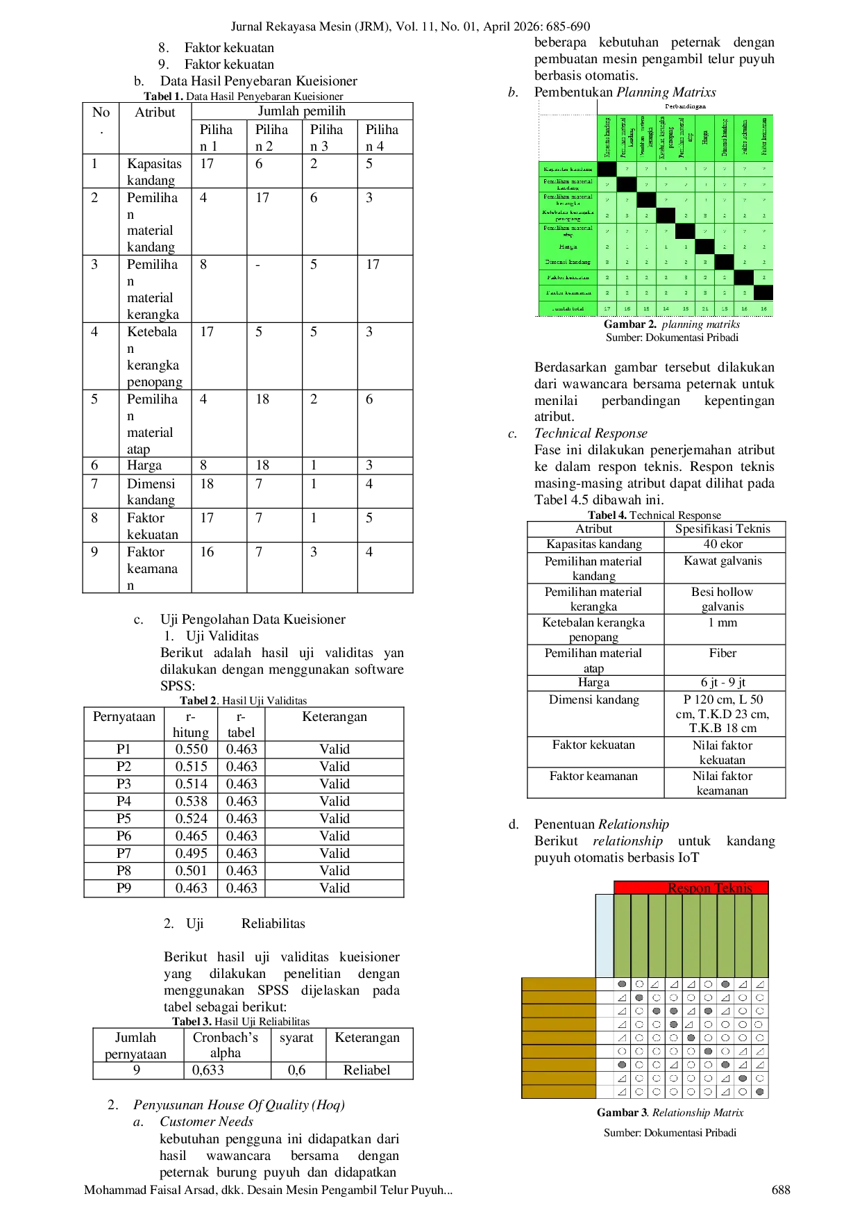 JURIS Desain Mesin Pengambil Telur Puyuh Otomatis Berbasis Iot Menggunakan Metode Quality Function Deployment