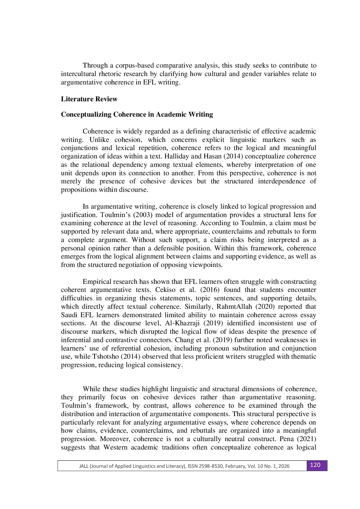 JURIS Cultural and Gender Variation in Argumentative Coherence A Corpus Based Study of Indonesian and Japanese EFL Learners