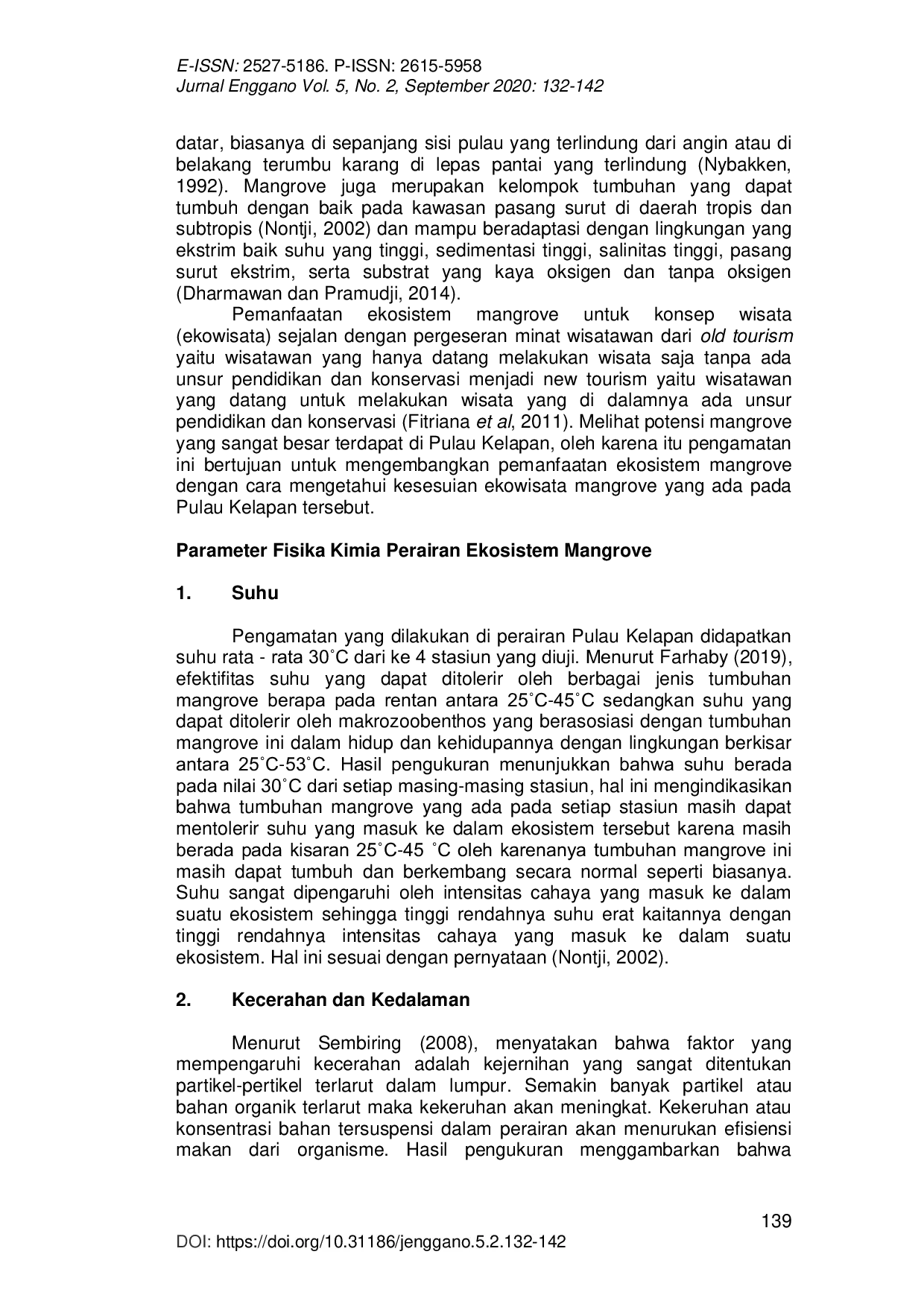 JURIS Analisis Kesesuaian Ekosistem Mangrove Sebagai Kawasan Ekowisata di Pulau Kelapan Kabupaten Bangka Selatan