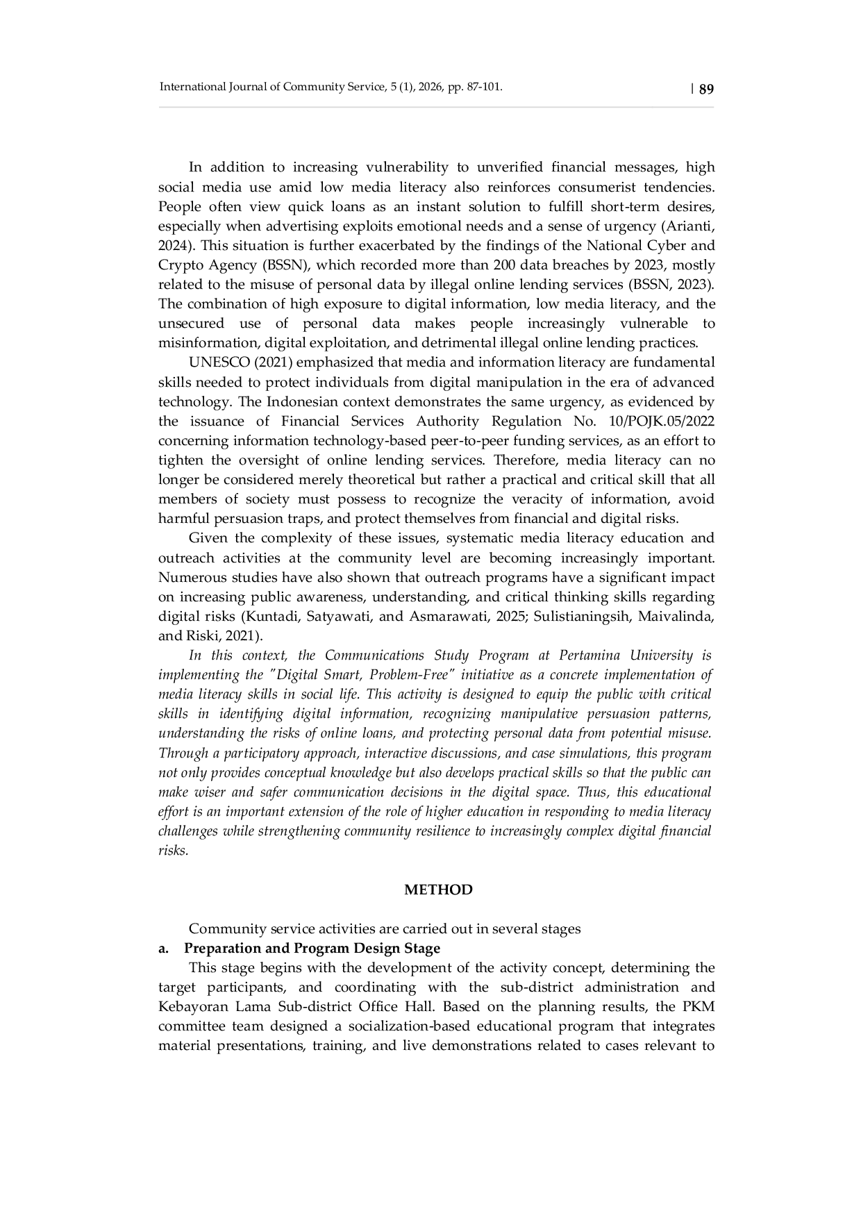 JURIS Strengthening Media Literacy In Personal Data Protection And Understanding Online Loan Fraud Modes