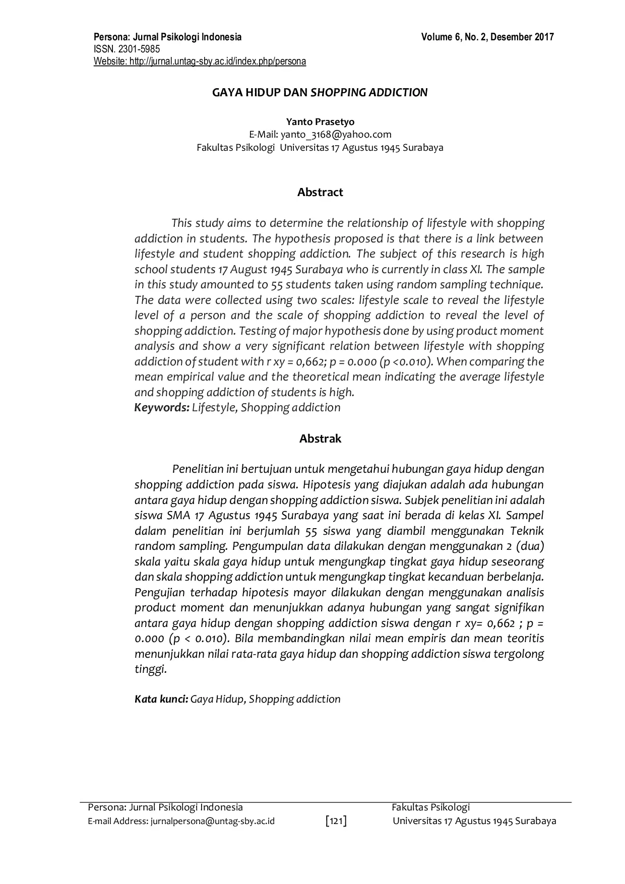 JURIS Gaya Hidup dan Shopping Addiction