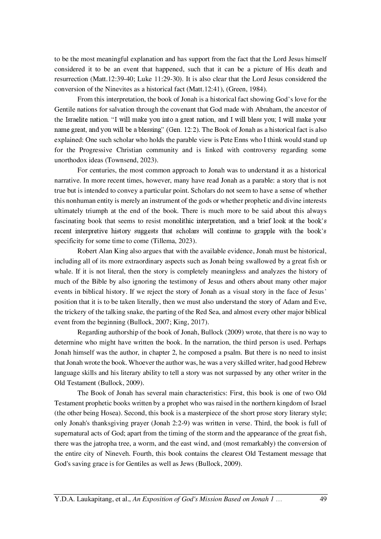juris An Exposition of God s Mission Based on Jonah 1 and its Implications for the Church s Mission Ministry