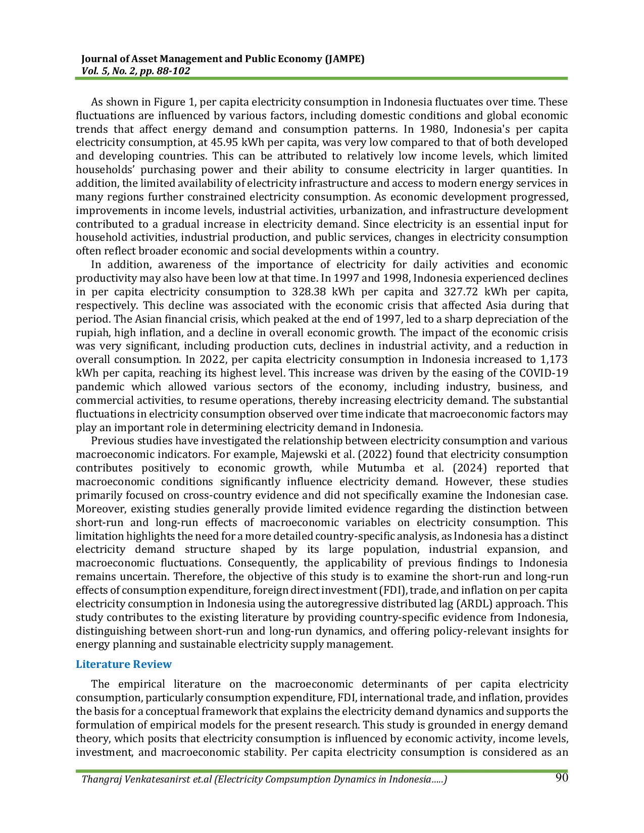 JURIS Electricity Consumption Dynamics in Indonesia ARDL Approach