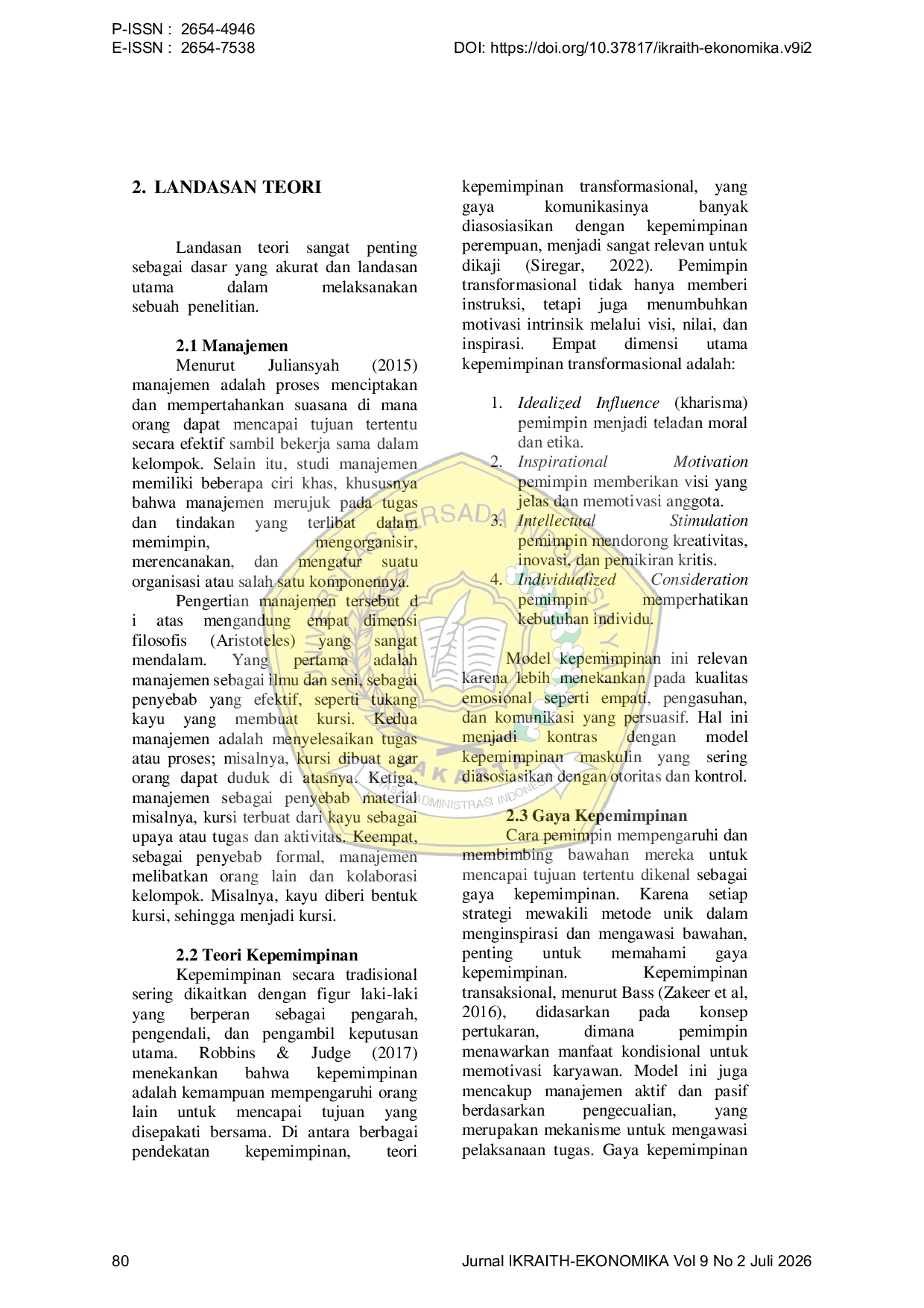 JURIS Kepemimpinan Perempuan Dalam Lingkungan Maskulin Representasi Ketangguhan Bu Broto Dalam Film Losmen Bu Broto