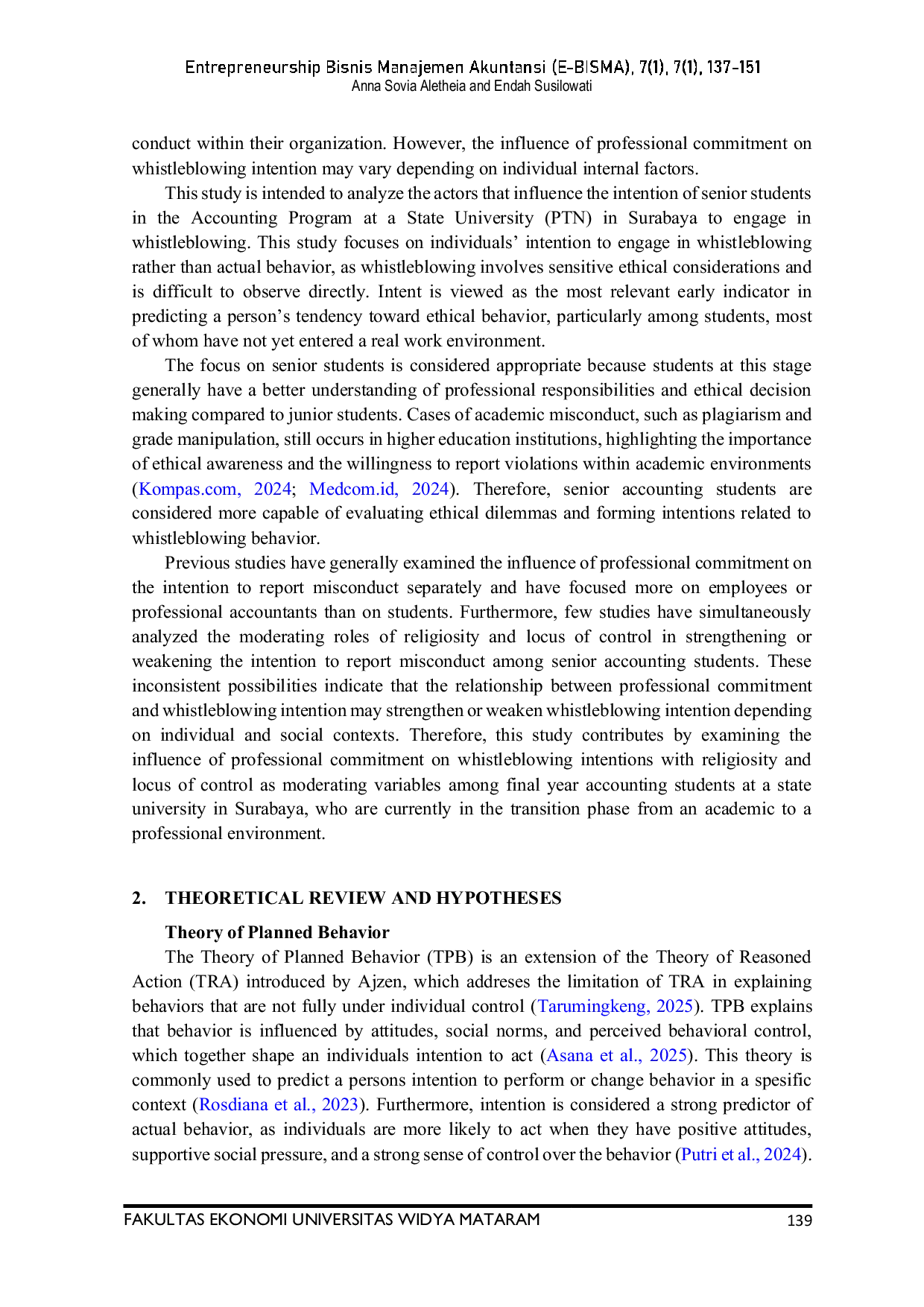 JURIS Determinants of whistleblowing intentions in accounting students the moderating roles of religiosity and locus of control