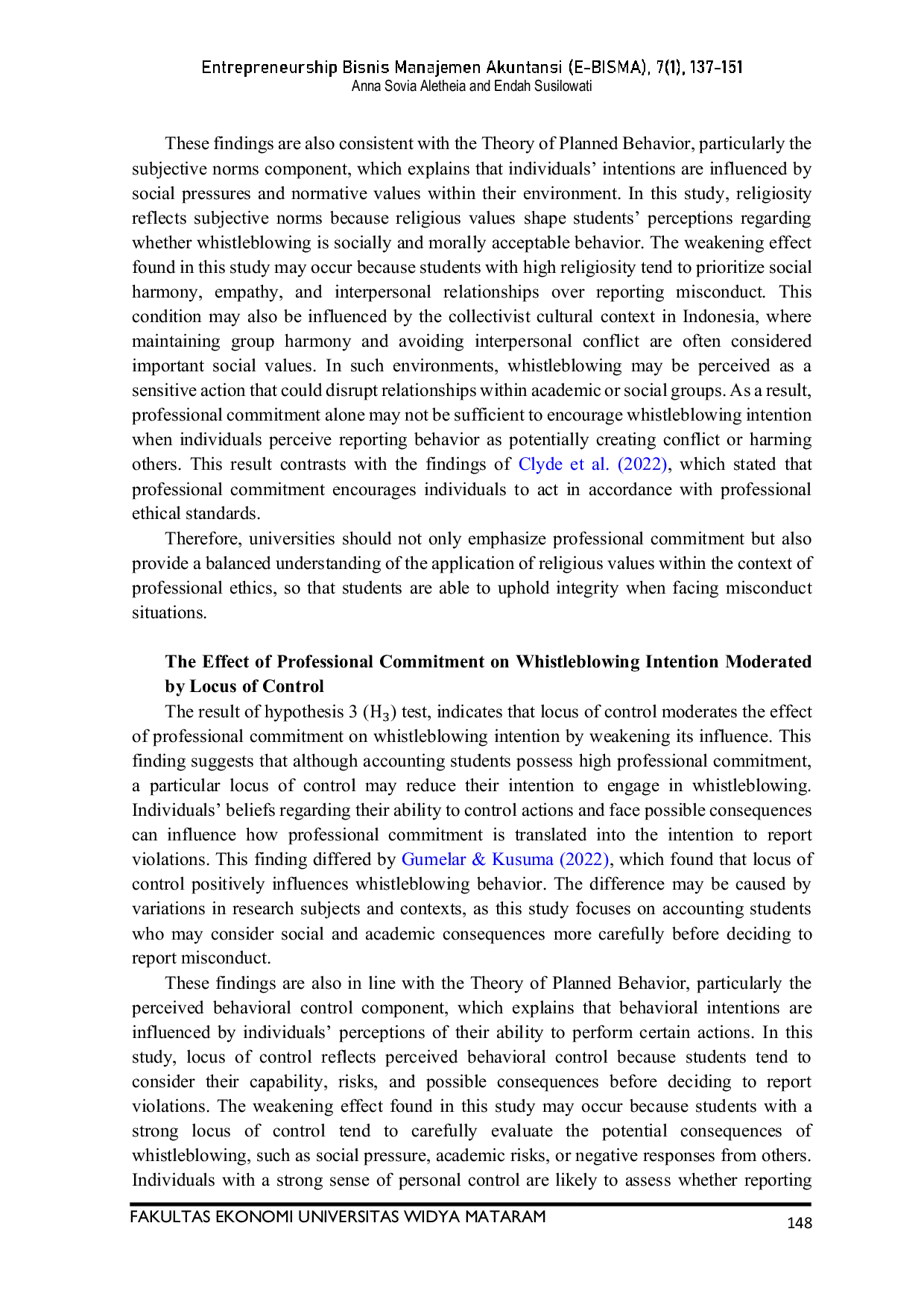 JURIS Determinants of whistleblowing intentions in accounting students the moderating roles of religiosity and locus of control