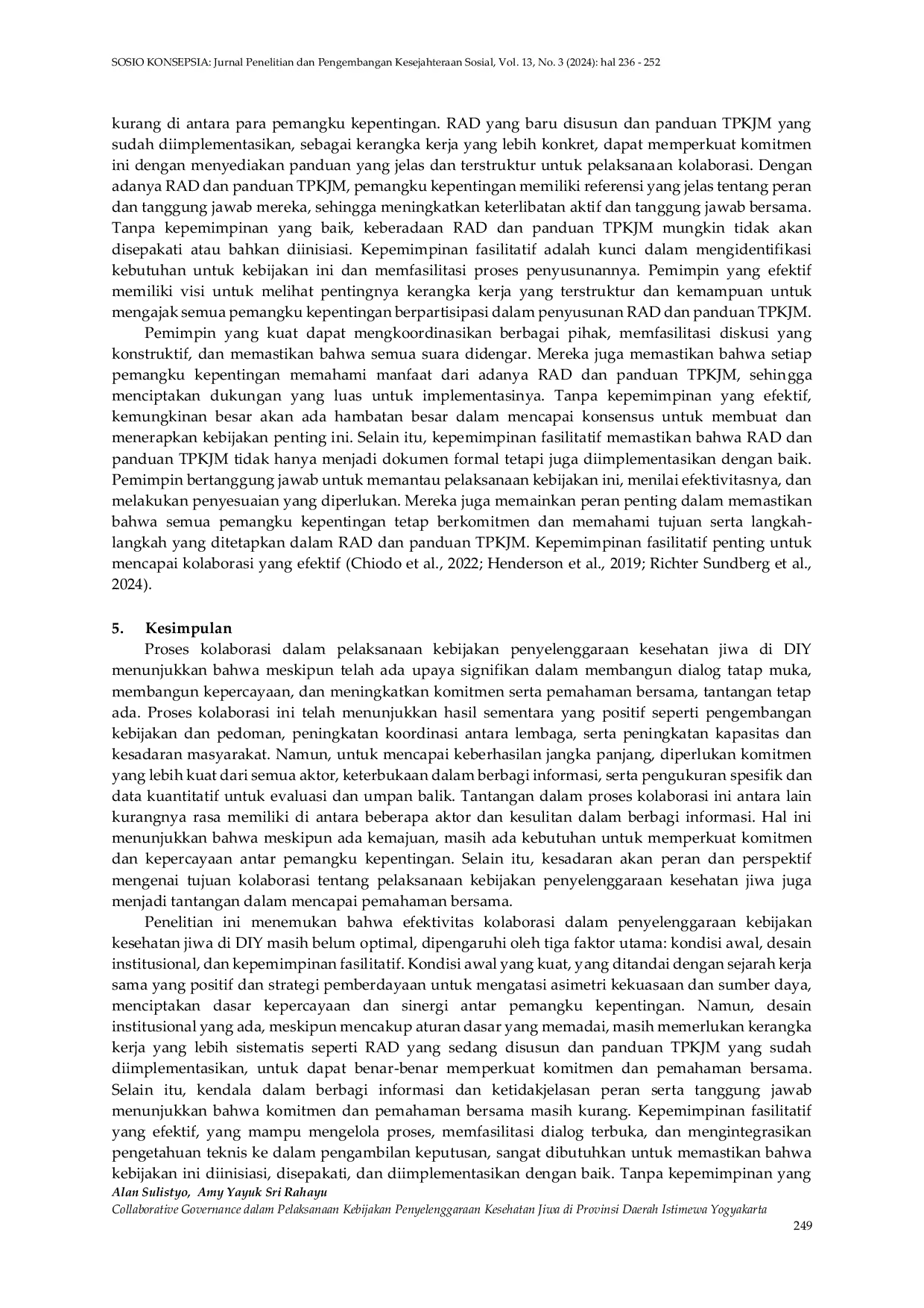 JURIS Collaborative Governance dalam Pelaksanaan Kebijakan Penyelenggaraan Kesehatan Jiwa di Provinsi Daerah Istimewa Yogyakarta