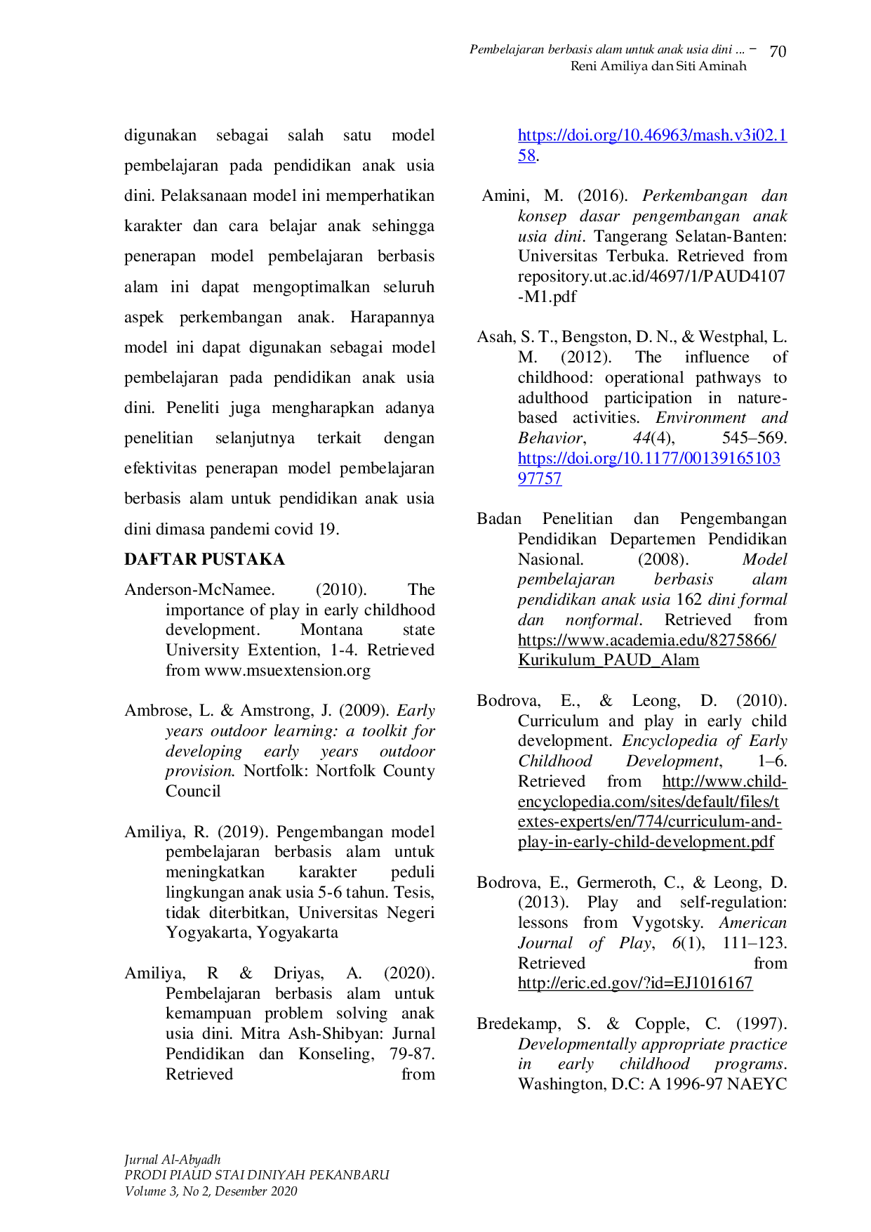 JURIS Pembelajaran Berbasis Alam Untuk Pendidikan Anak Usia Dini
