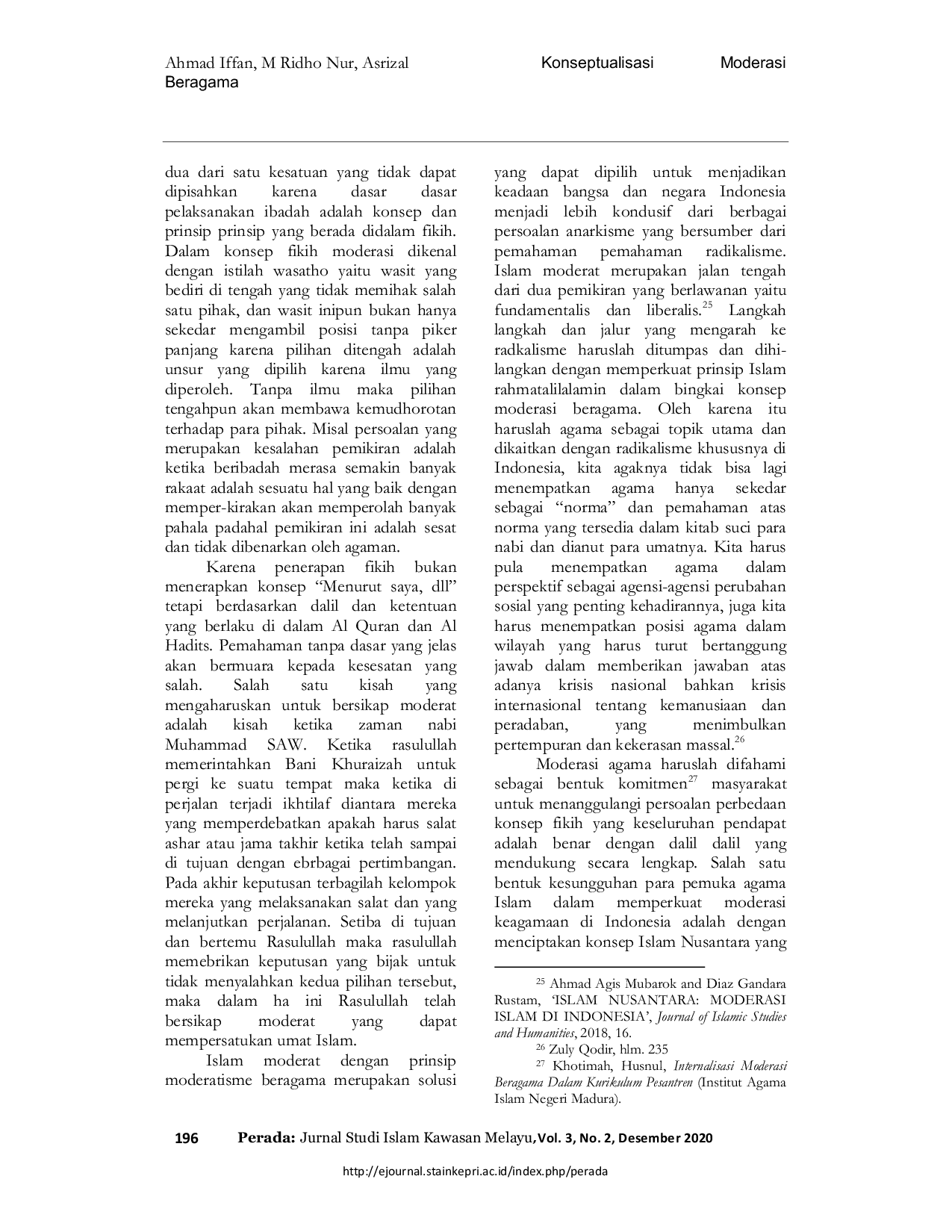 juris Konseptualisasi Moderasi Beragama Sebagai Langkah Preventif Terhadap Penanganan Radikalisme Di Indonesia