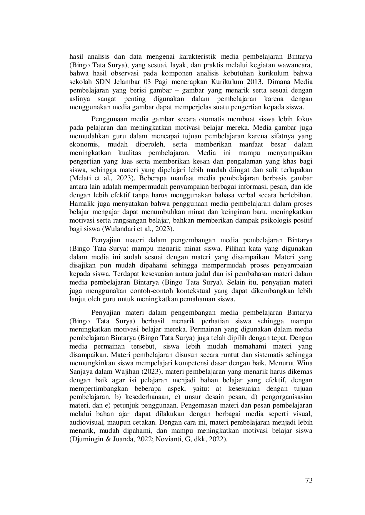 JURIS Media Pembelajaran Bintarya Bingo Tata Surya Untuk Meningkatkan Motivasi Belajar Siswa Mata Pelajaran IPA