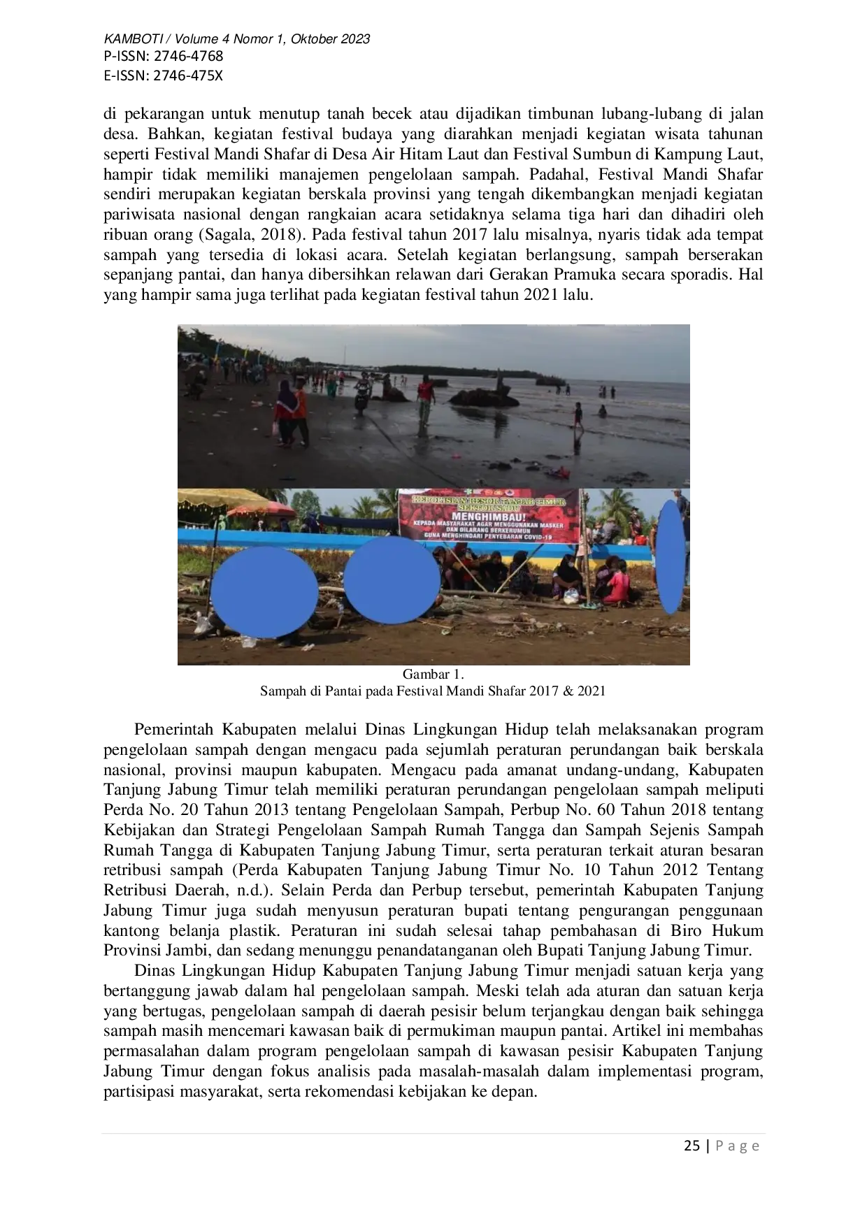 juris Implementasi Kebijakan Pengelolaan Sampah di Kawasan Pesisir Kabupaten Tanjung Jabung Timur Provinsi Jambi