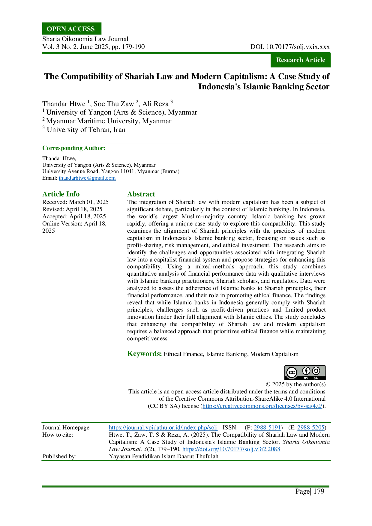 JURIS The Compatibility of Shariah Law and Modern Capitalism A Case Study of Indonesia s Islamic Banking Sector
