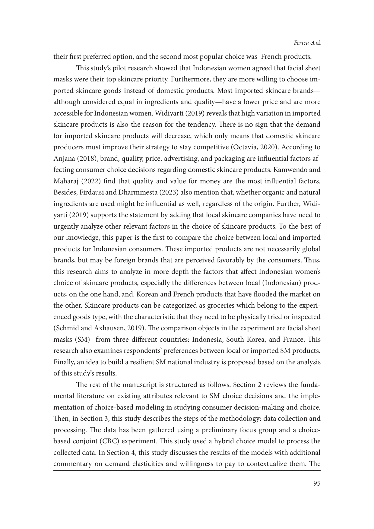 JURIS Indonesian Korean and French Sheet Masks Three Alternatives in a Hybrid Choice Model of Indonesian Women s Choice Decision