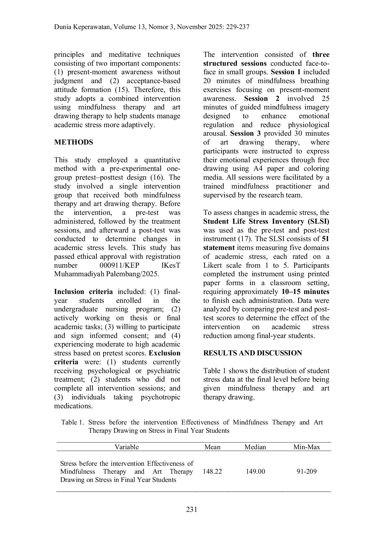 JURIS Mindfulness and Art Therapy Drawing Innovative Therapy to Reduce Student Stress