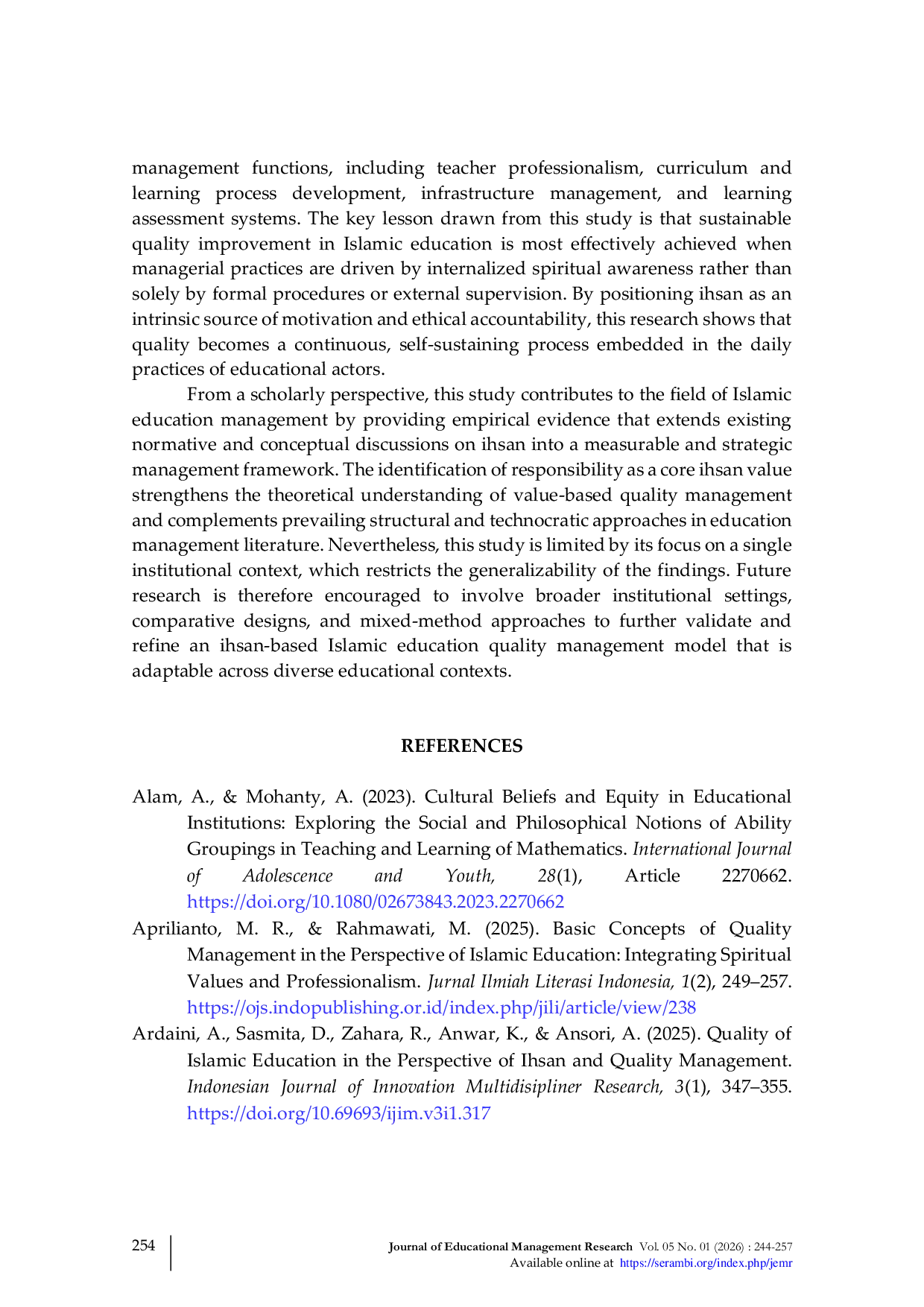 JURIS Strengthening the Quality of Islamic Education through Ihsan Based Management Strategies
