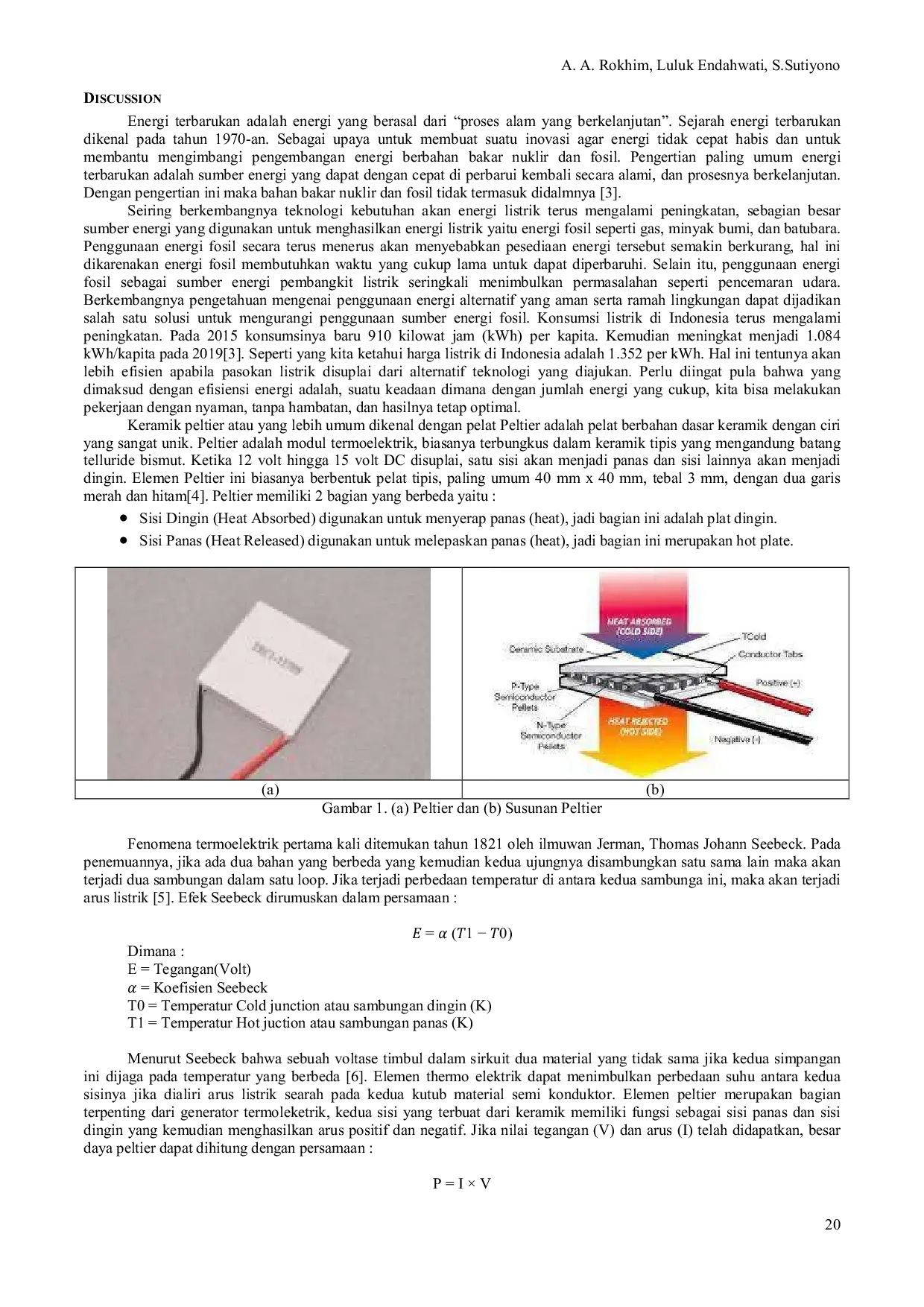 JURIS Pemanfaatan Energi panas menggunakan Termoelektrik Generator dengan Variasi Peltier