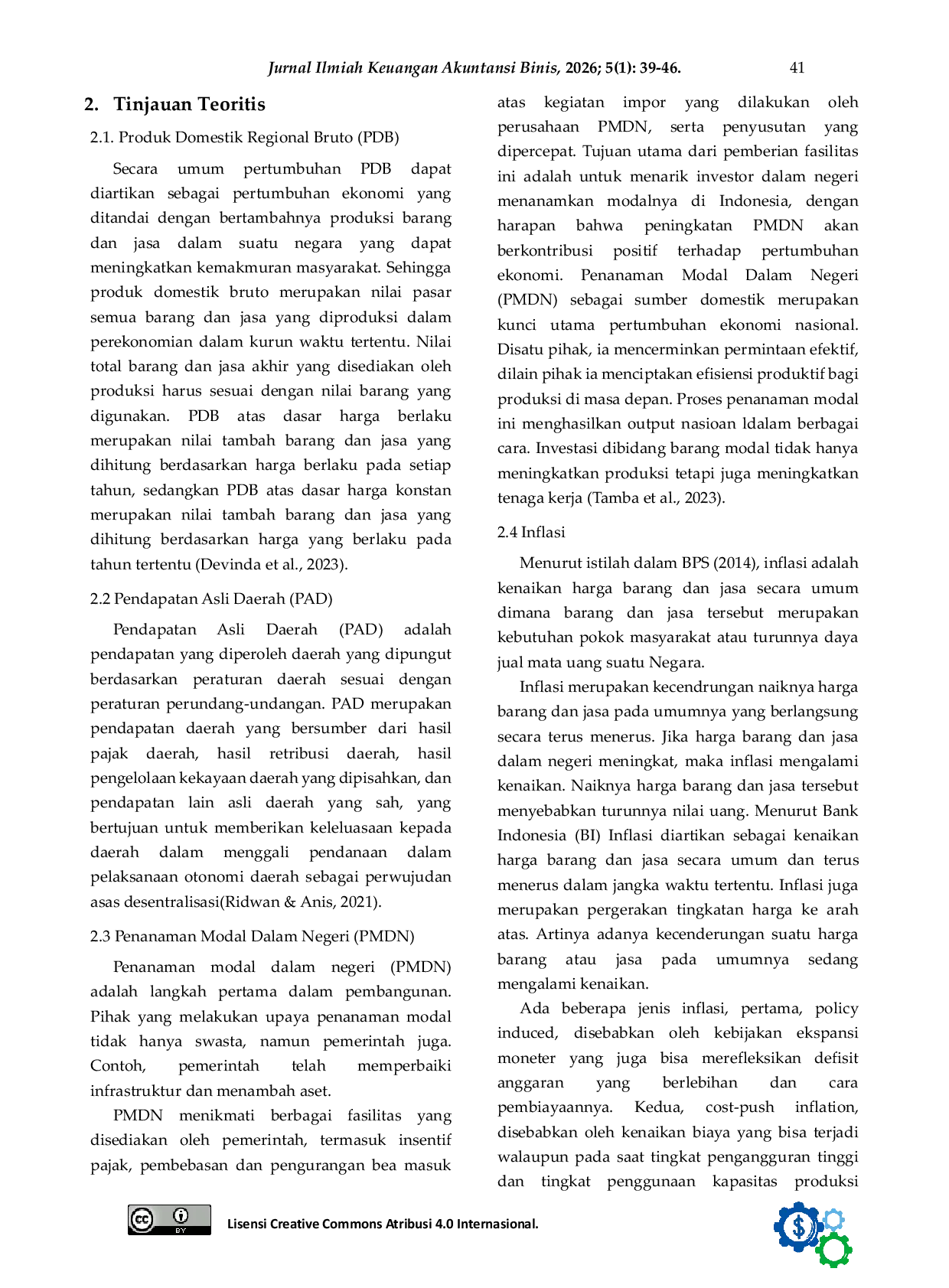 JURIS Pendapatan Asli Daerah Penanaman Modal dalam Negeri dan Inflasi Terhadap Produk Domestik Bruto di Indonesia 2019 2020