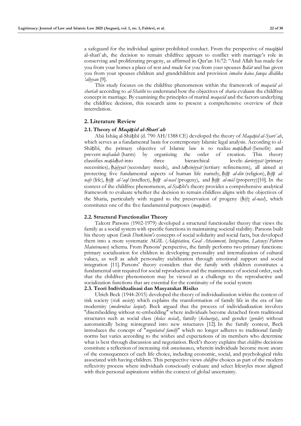JURIS Childfree Marriages in Islamic Perspective A MaqAid al Sharah Analysis of Spousal Choice and Reproductive Intentions