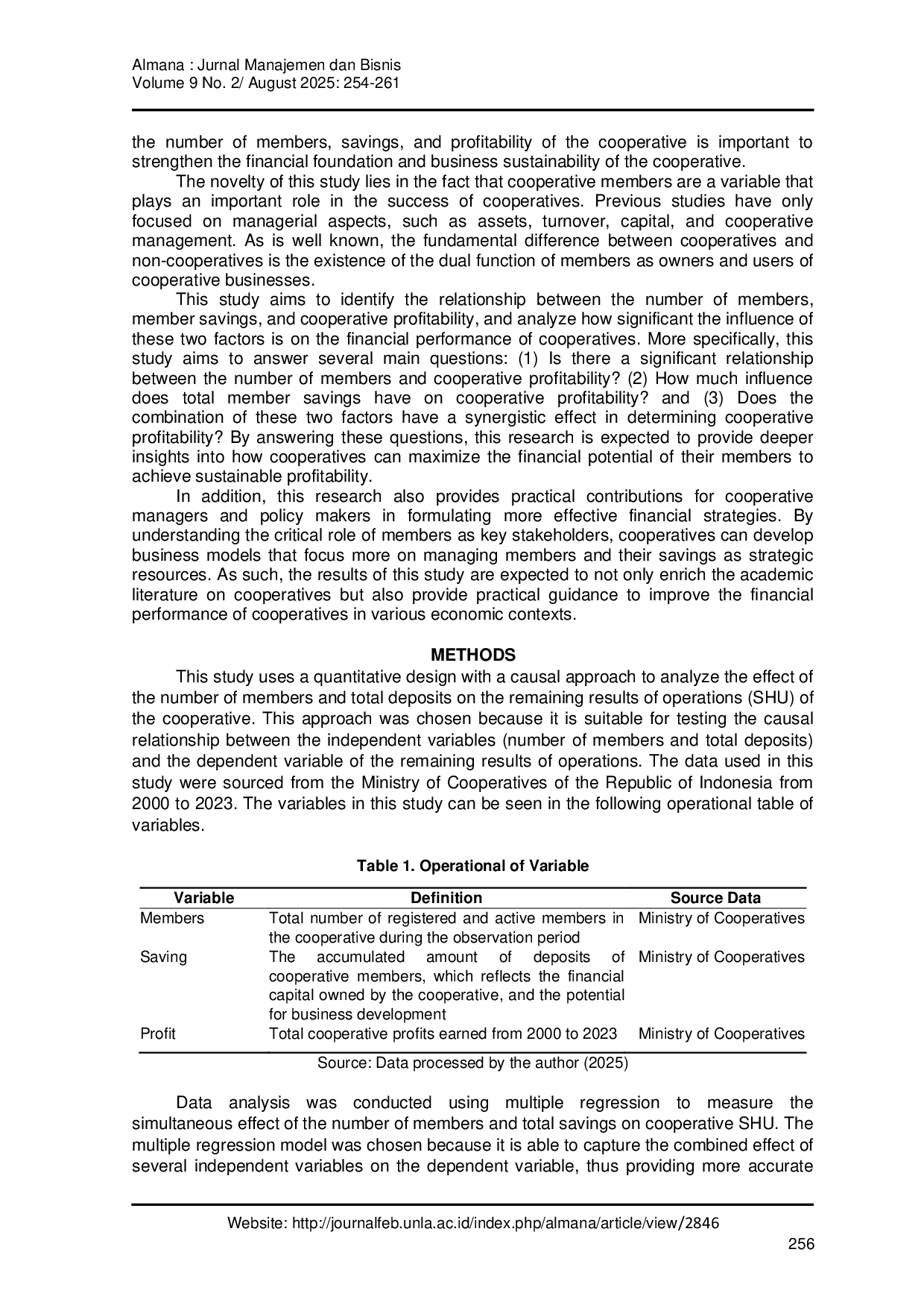 JURIS From Numbers to Profits How Member Count and Savings Drive Cooperative Success