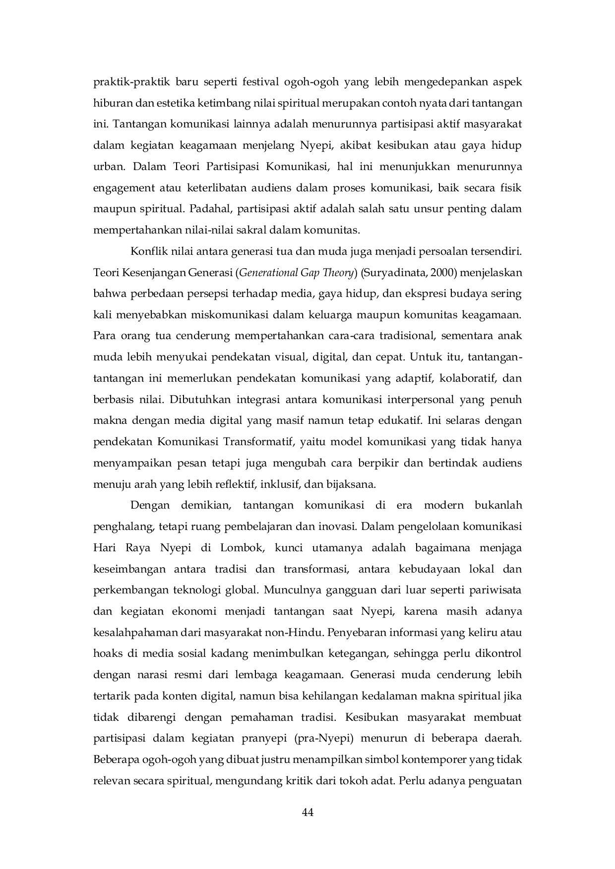 JURIS Manajemen Komunikasi Tradisi Dan Modernitas Dalam Perayaan Hari Raya Nyepi Di Lombok