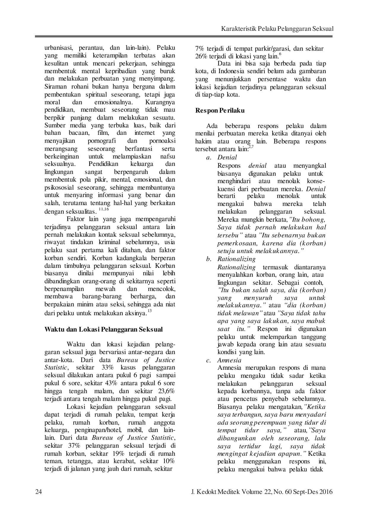 JURIS Karakteristik Pelaku Pelanggaran Seksual