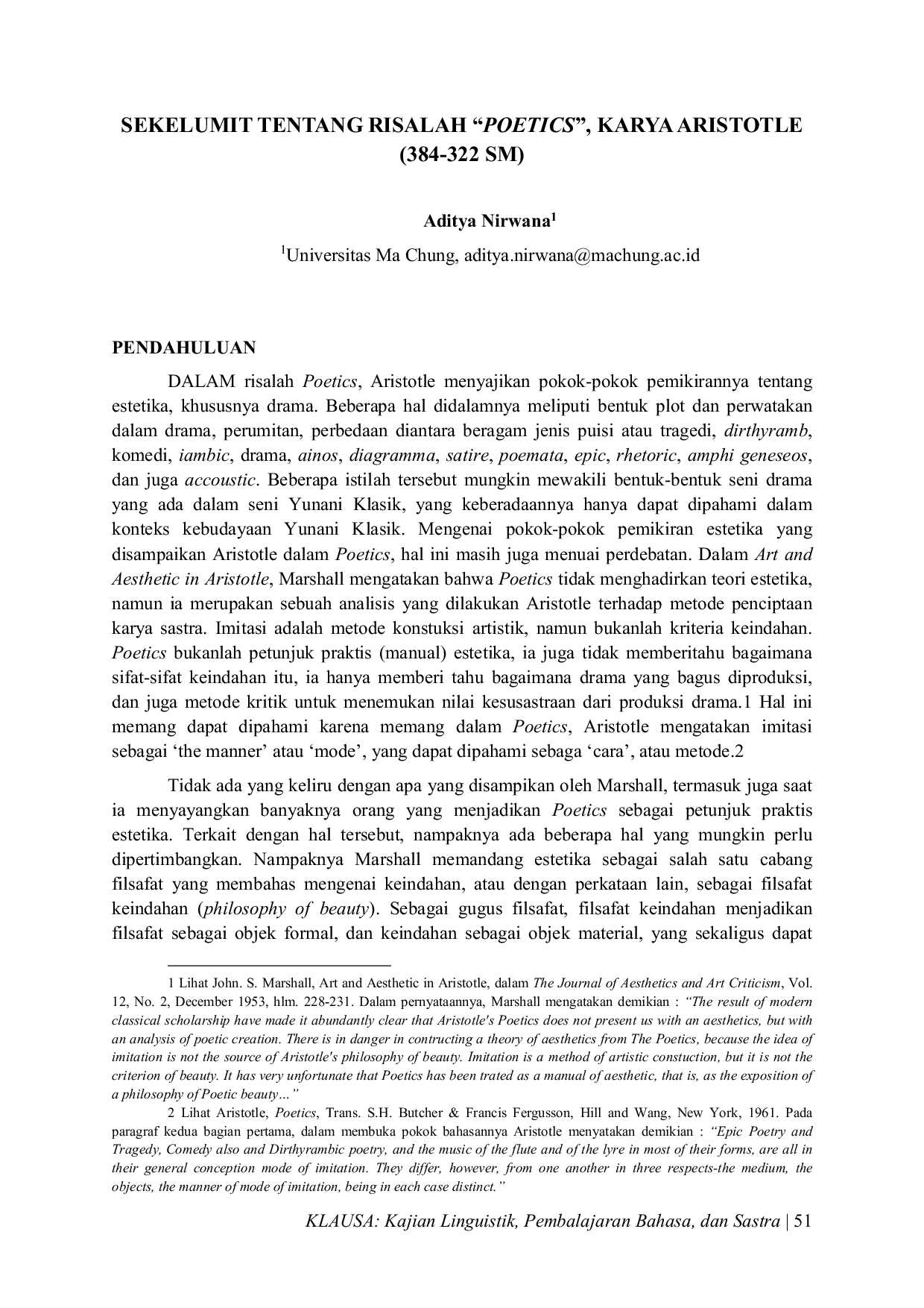 JURIS Sekelumit tentang Risalah Poetics karya Aristotle 384 322 SM