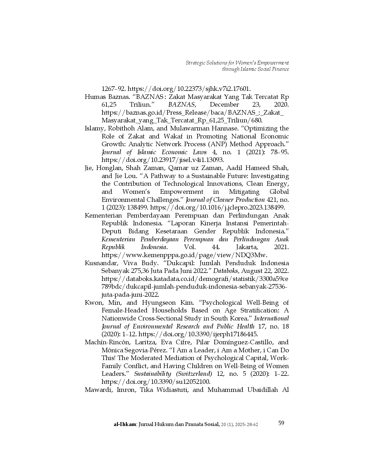 juris Strategic Solutions for Women s Empowerment through Islamic Social Finance in Light of Maqayid Sharia A Delphi ANP Approach