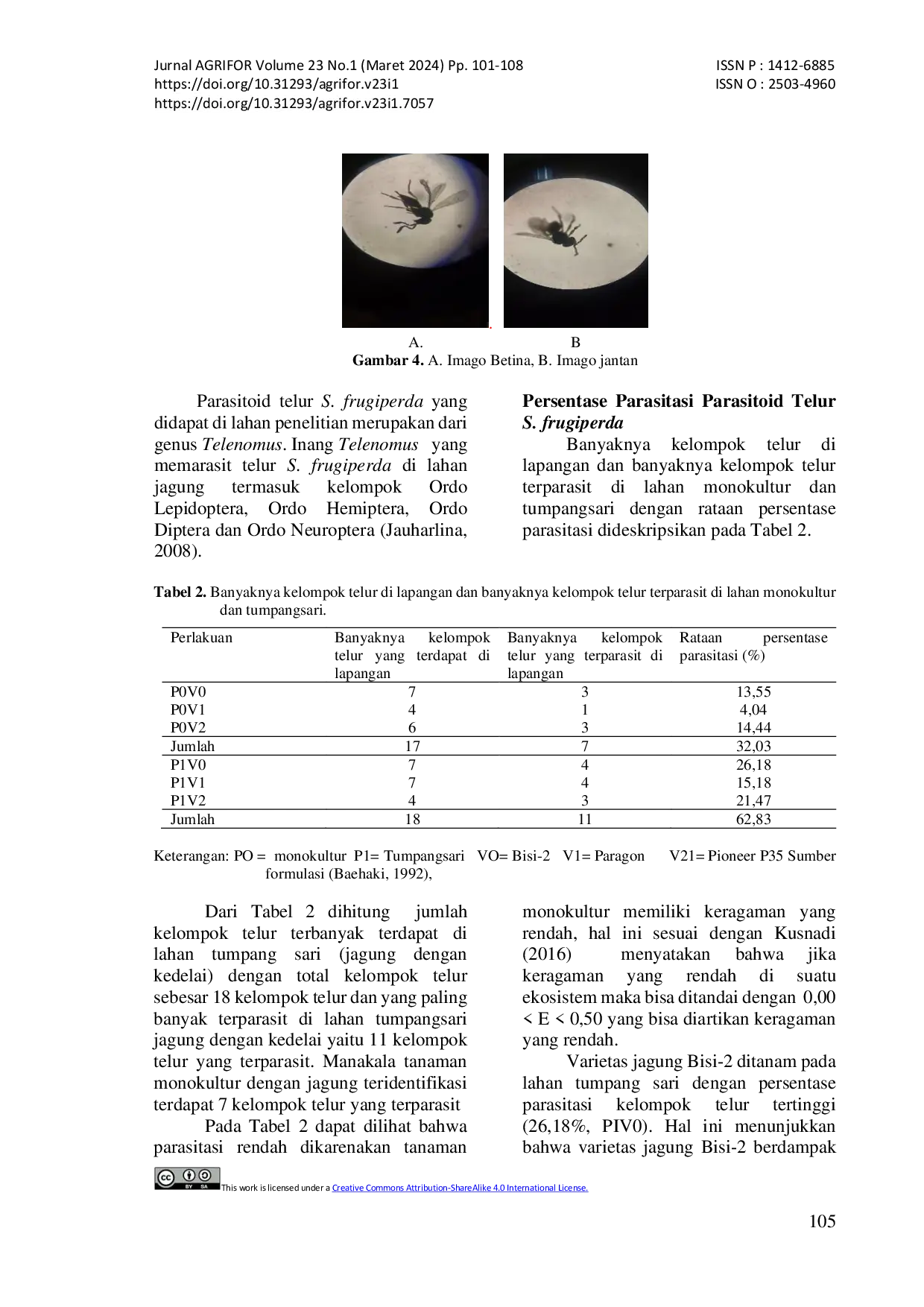 JURIS EKSPLORASI PARASITOID TELUR S frugiperda PADA BERBAGAI VARIETAS TANAMAN JAGUNG DI DESA SUMBER MELATI DISKI KABUPATEN DELI SERDANG