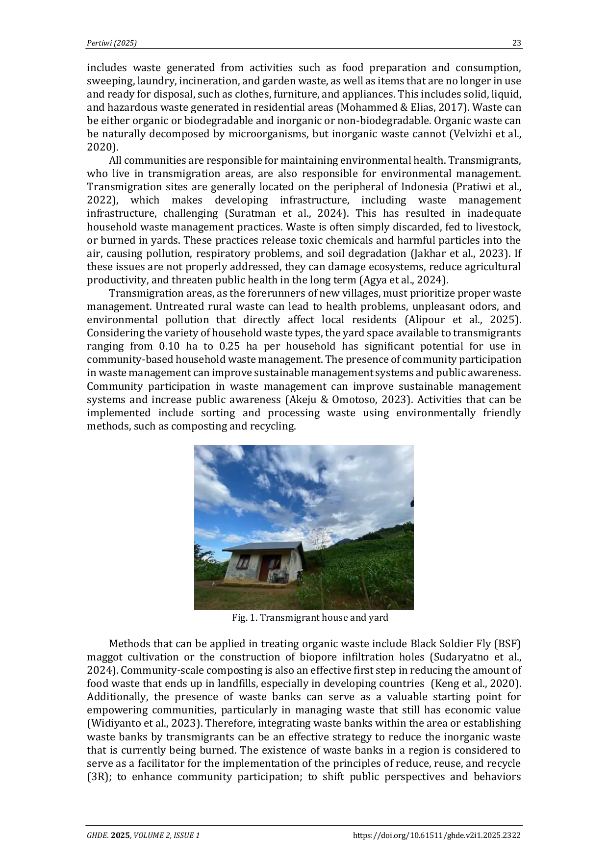 JURIS Opportunities for Transmigrants to Establish Household Waste Management Communities