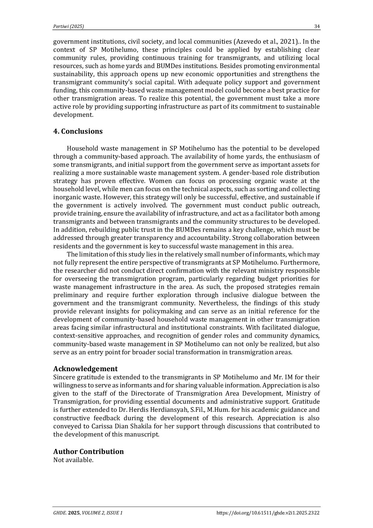 JURIS Opportunities for Transmigrants to Establish Household Waste Management Communities