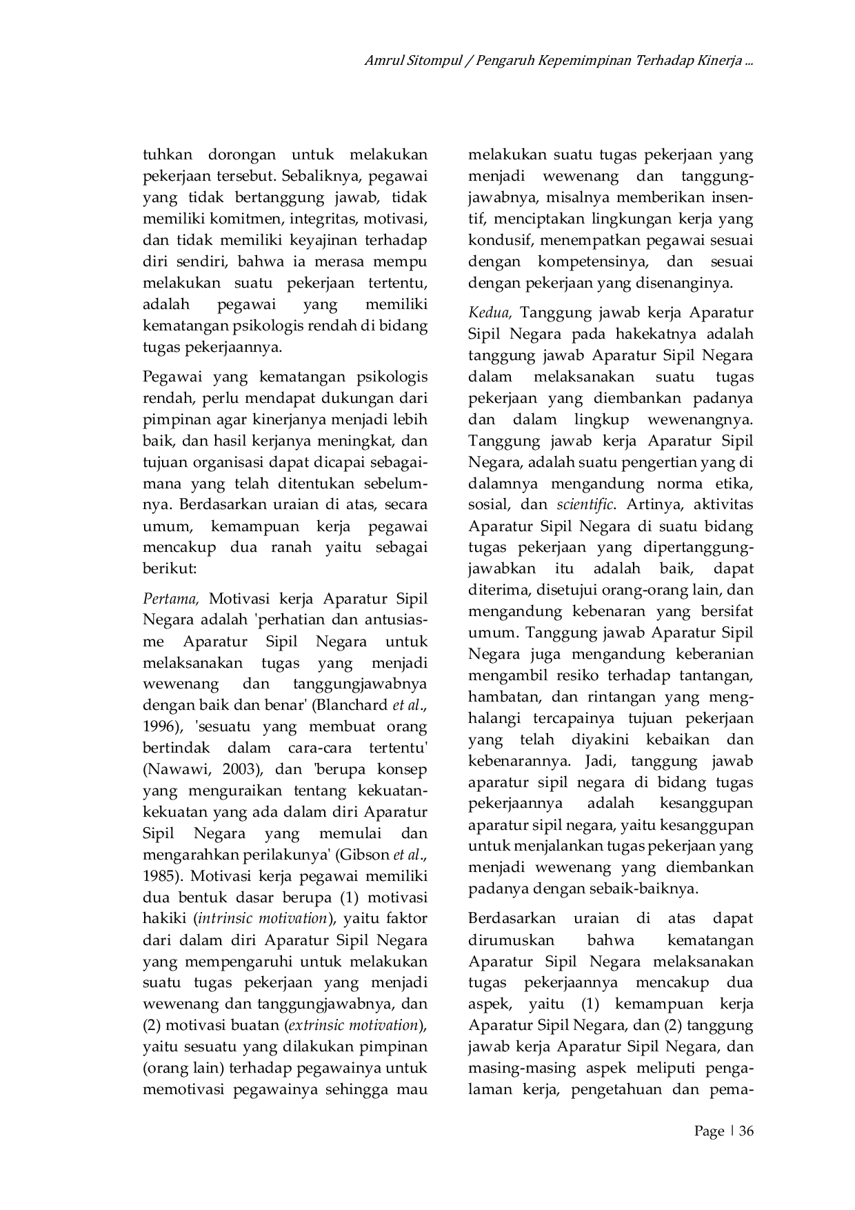 JURIS Pengaruh Kepemimpinan Terhadap Kinerja Aparatur Sipil Negara di Kantor Walikota Sibolga Sumatera Utara Periode 2019 2020