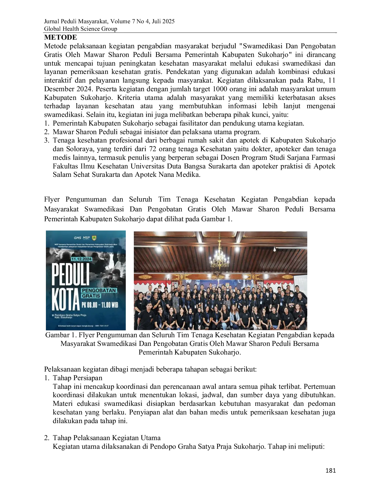 JURIS Swamedikasi dan Pengobatan Gratis oleh Mawar Sharon Peduli dengan Target 1000 Peserta