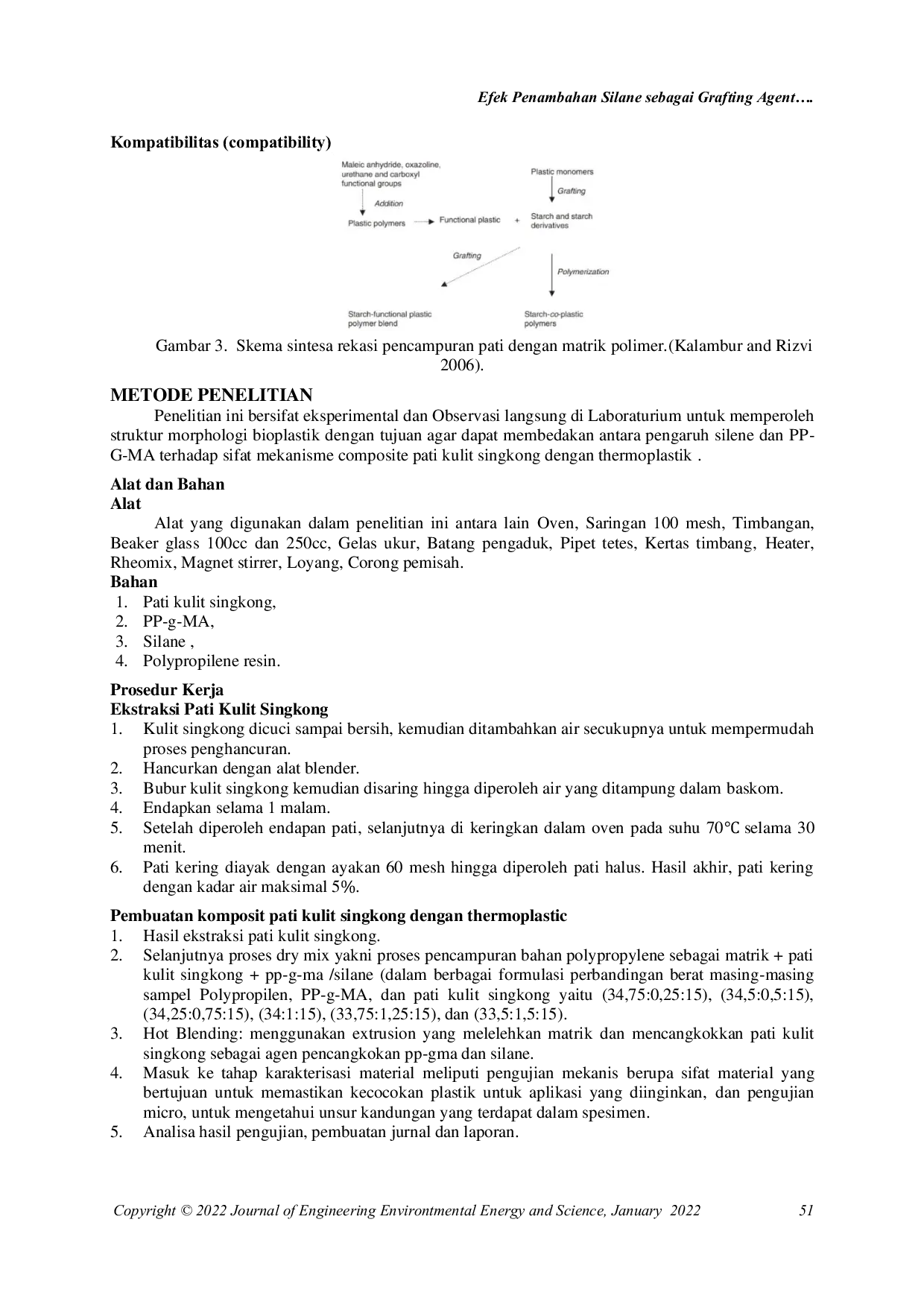 JURIS Efek Penambahan Silane sebagai Grafting Agent pada Composite Tepung Kulit Singkong dan Polypropylene