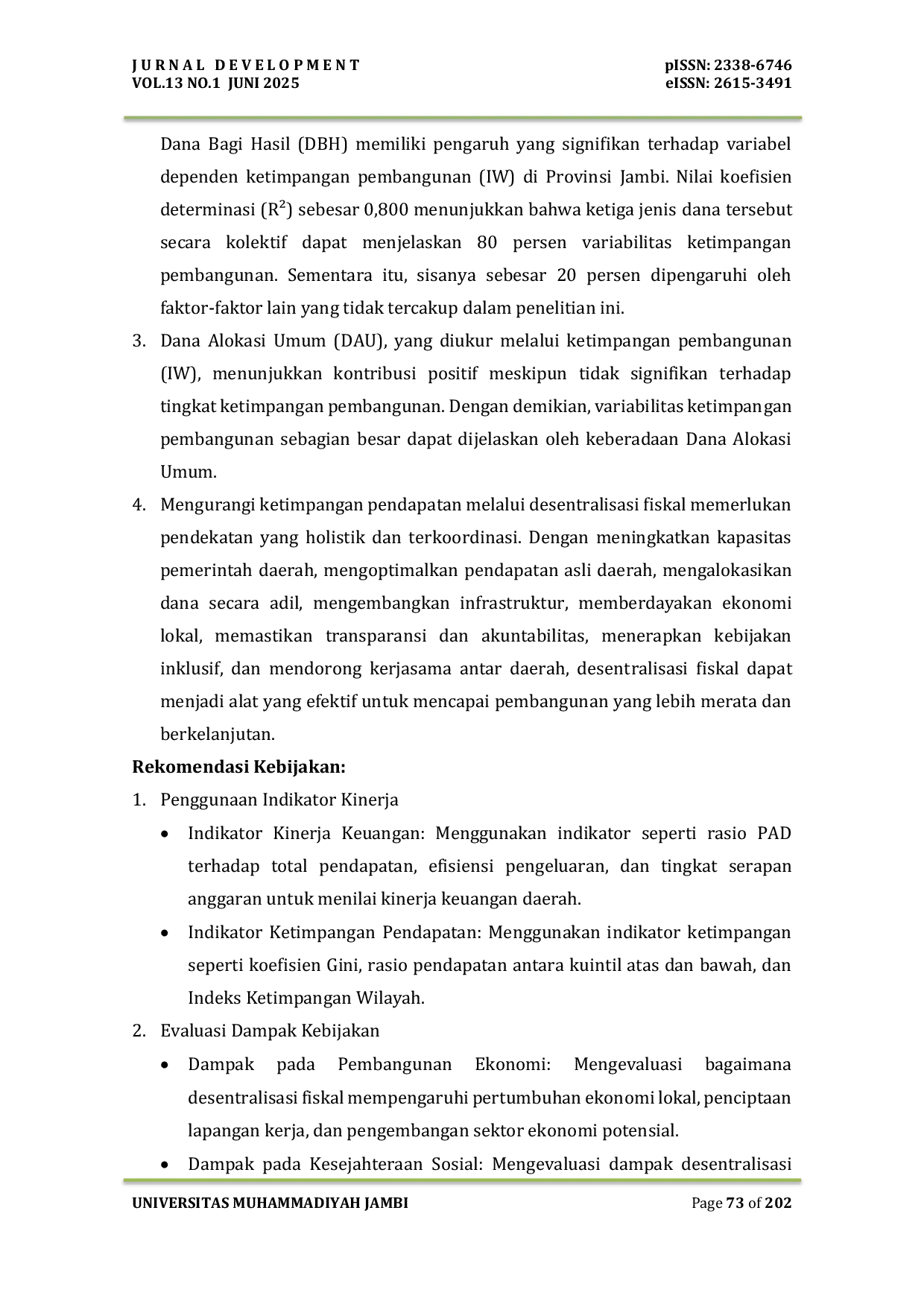 JURIS Mengevaluasi Peran Desentralisasi Fiskal Analisis Terhadap Penurunan Ketimpangan Pendapatan di Daerah