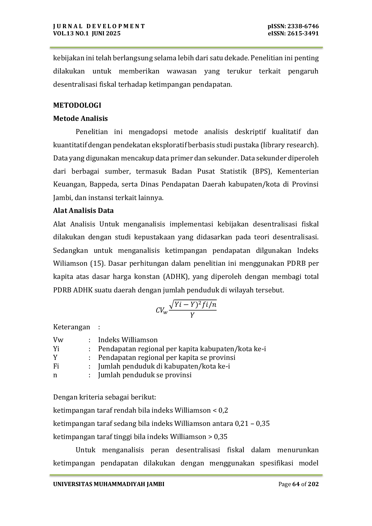 JURIS Mengevaluasi Peran Desentralisasi Fiskal Analisis Terhadap Penurunan Ketimpangan Pendapatan di Daerah