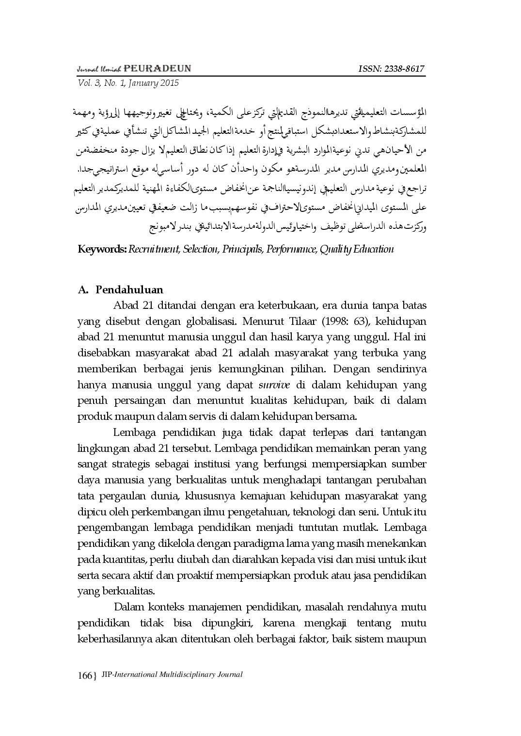 juris Pengaruh Rekrutmen Dan Seleksi Terhadap Kinerja Kepala Madrasah Ibtidaiyah Negeri Min Sekota Bandar Lampung