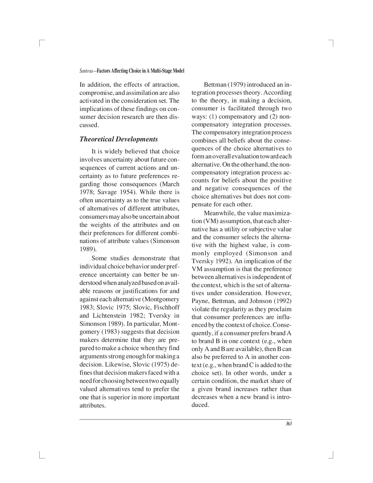 juris Factors Affecting Choice in A Multi Stage Model The Influence of Saliency and Similarity on Retrieval Set and the Implication of Context Effect on Consideration Set